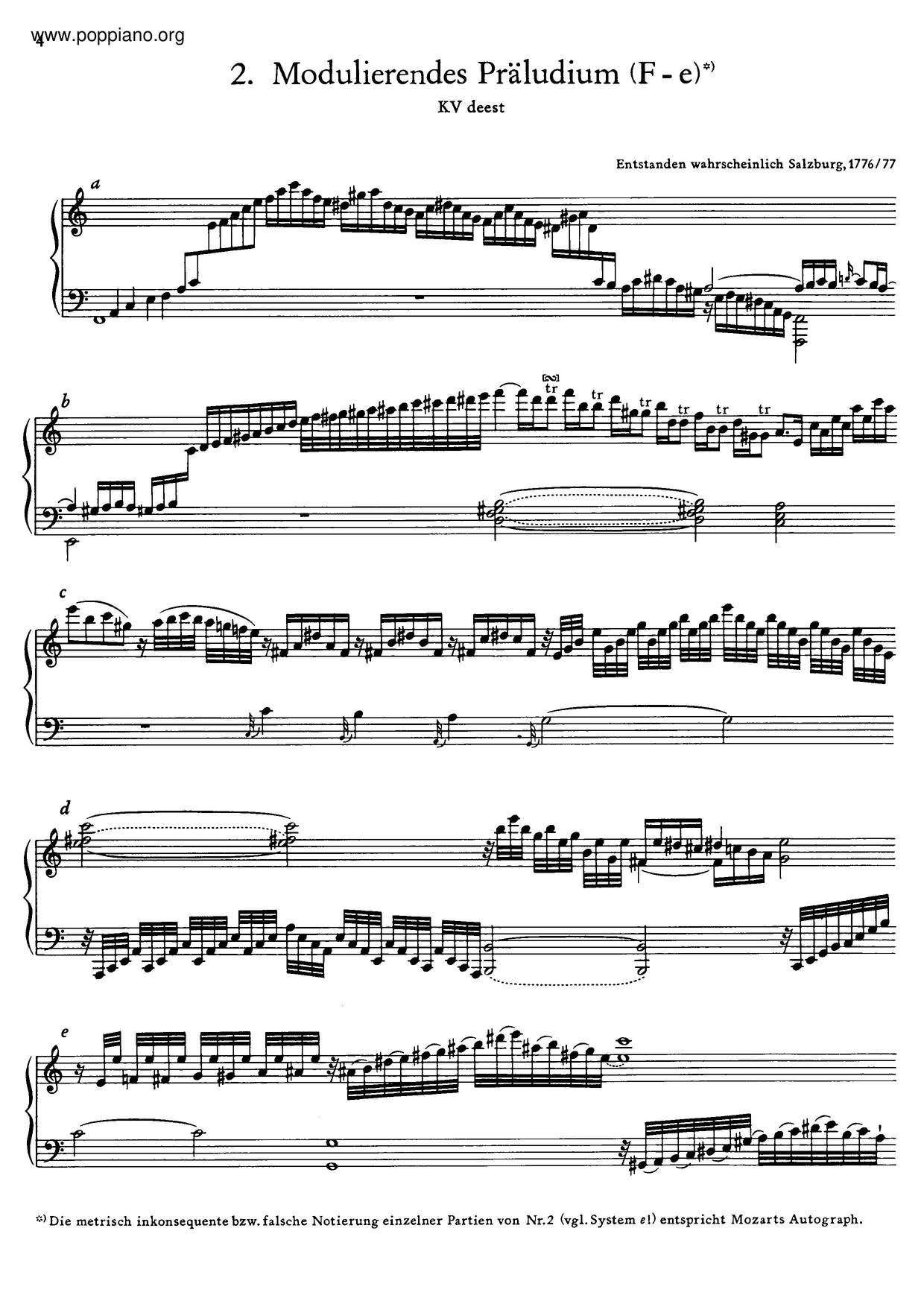 Modulierendes Präludium Score