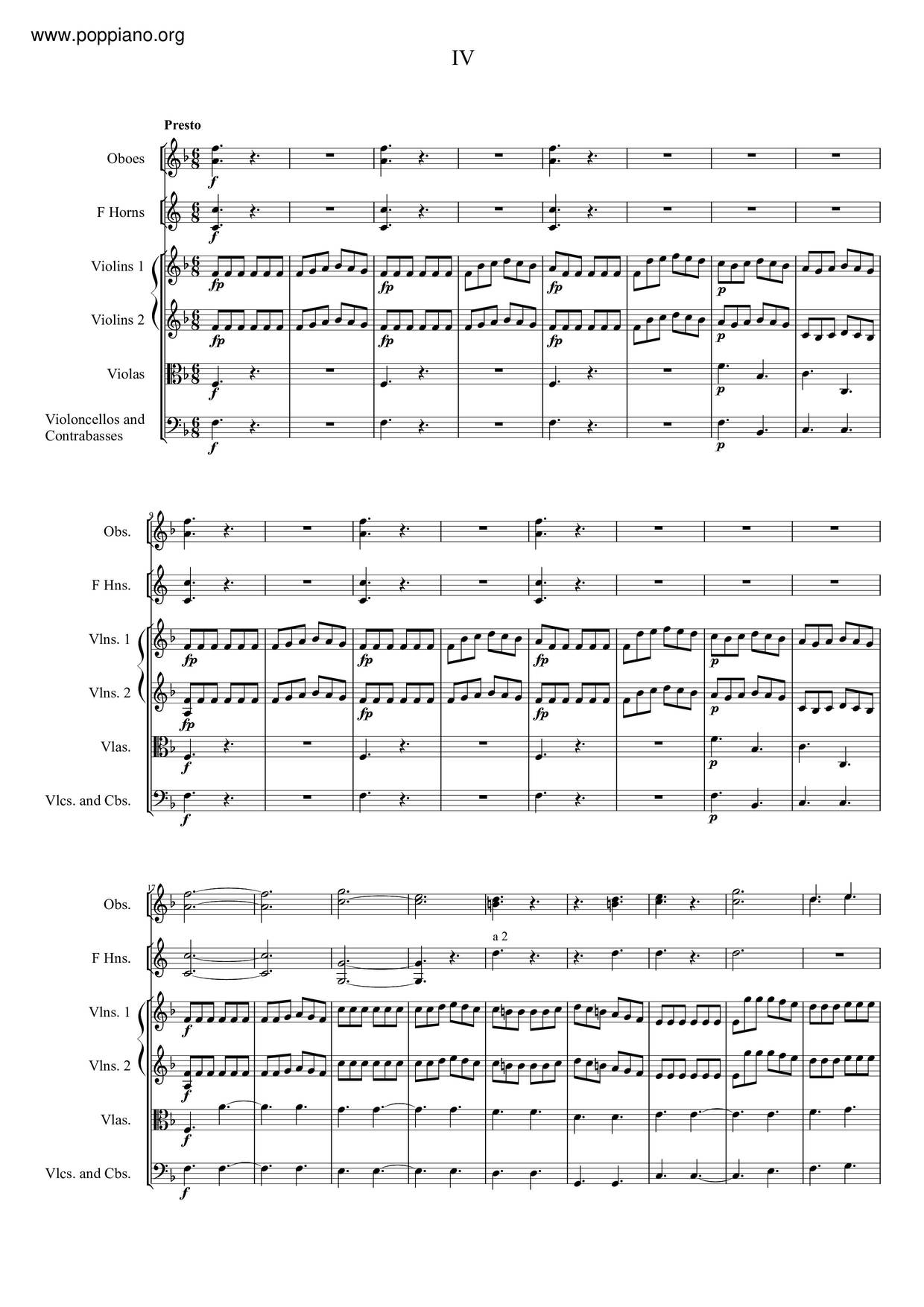 Symphony No. 56 In F Major, K. 98/Anh. C 11.04琴谱