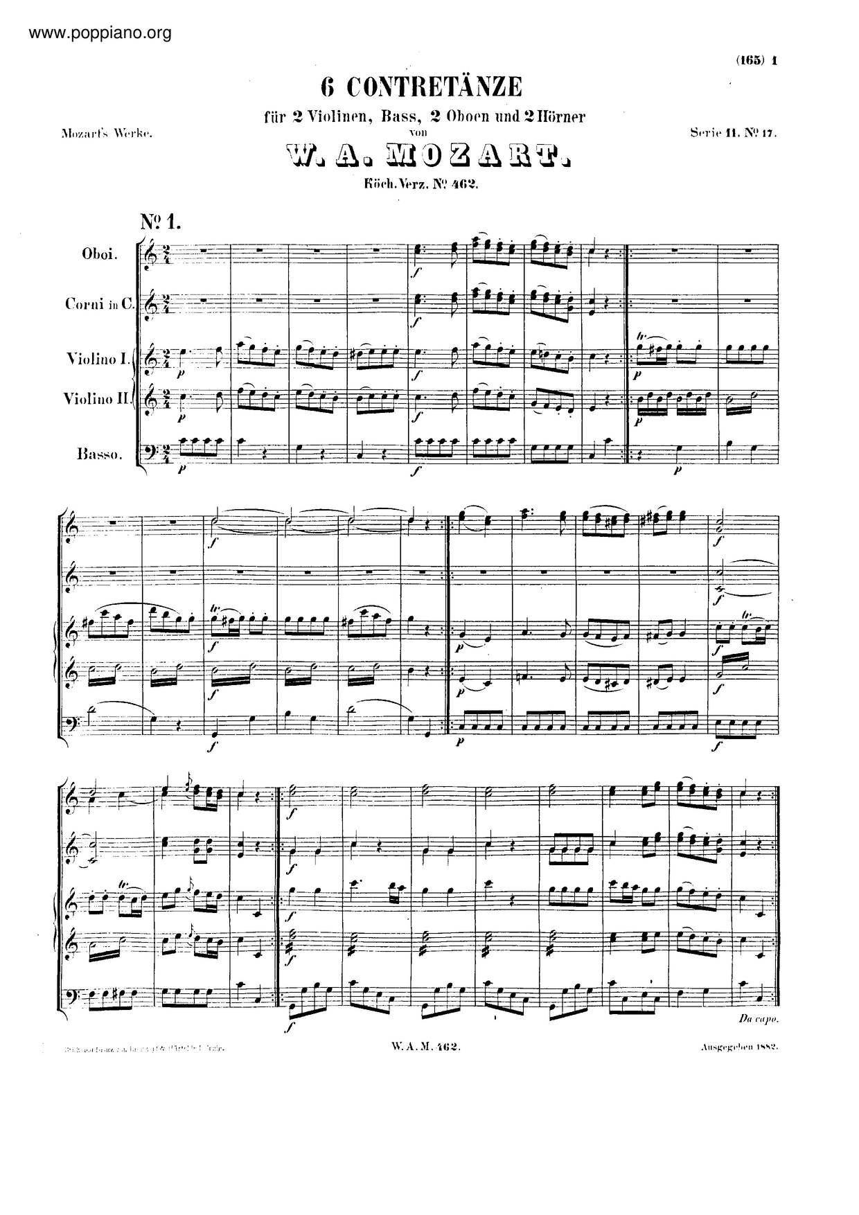 6 Country Dances, K. 462/448Bピアノ譜