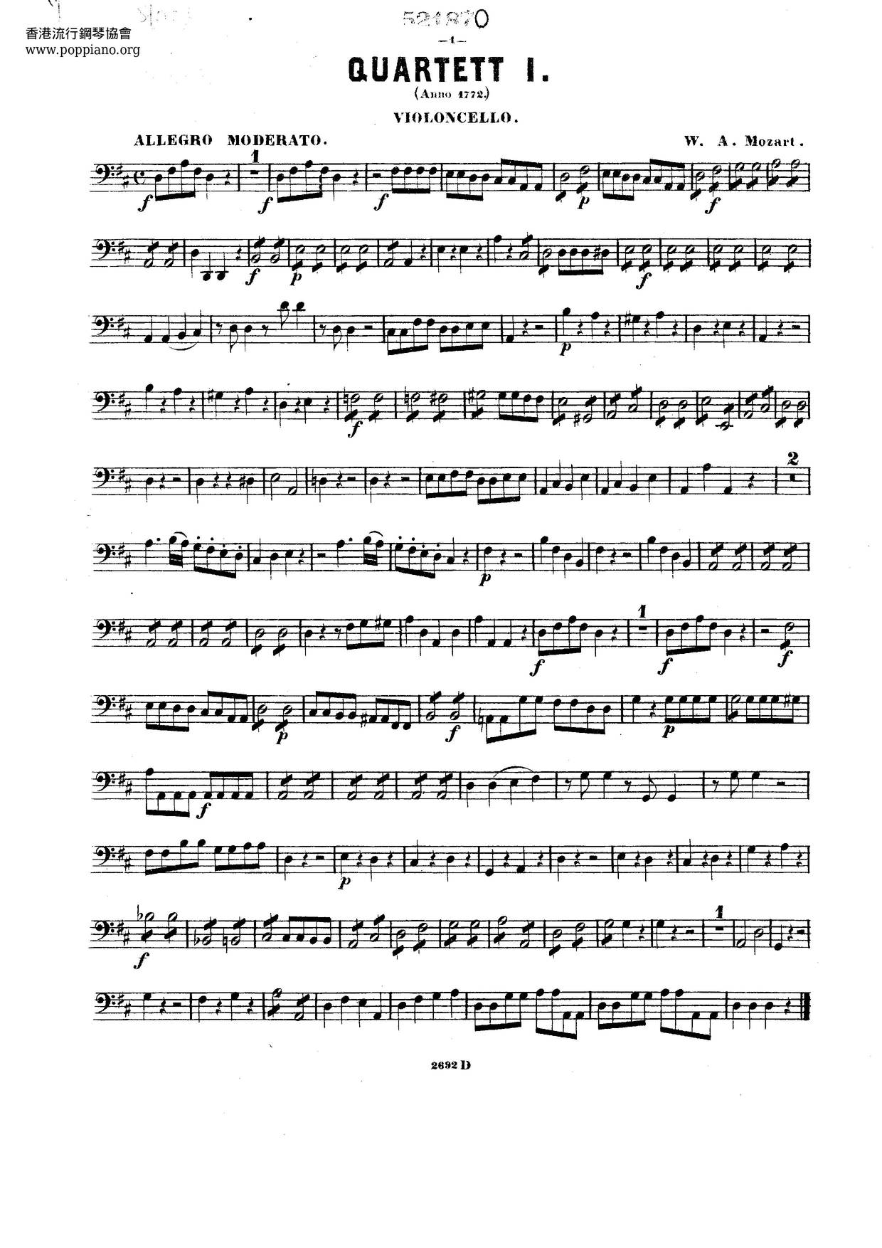 27 Quartets琴谱
