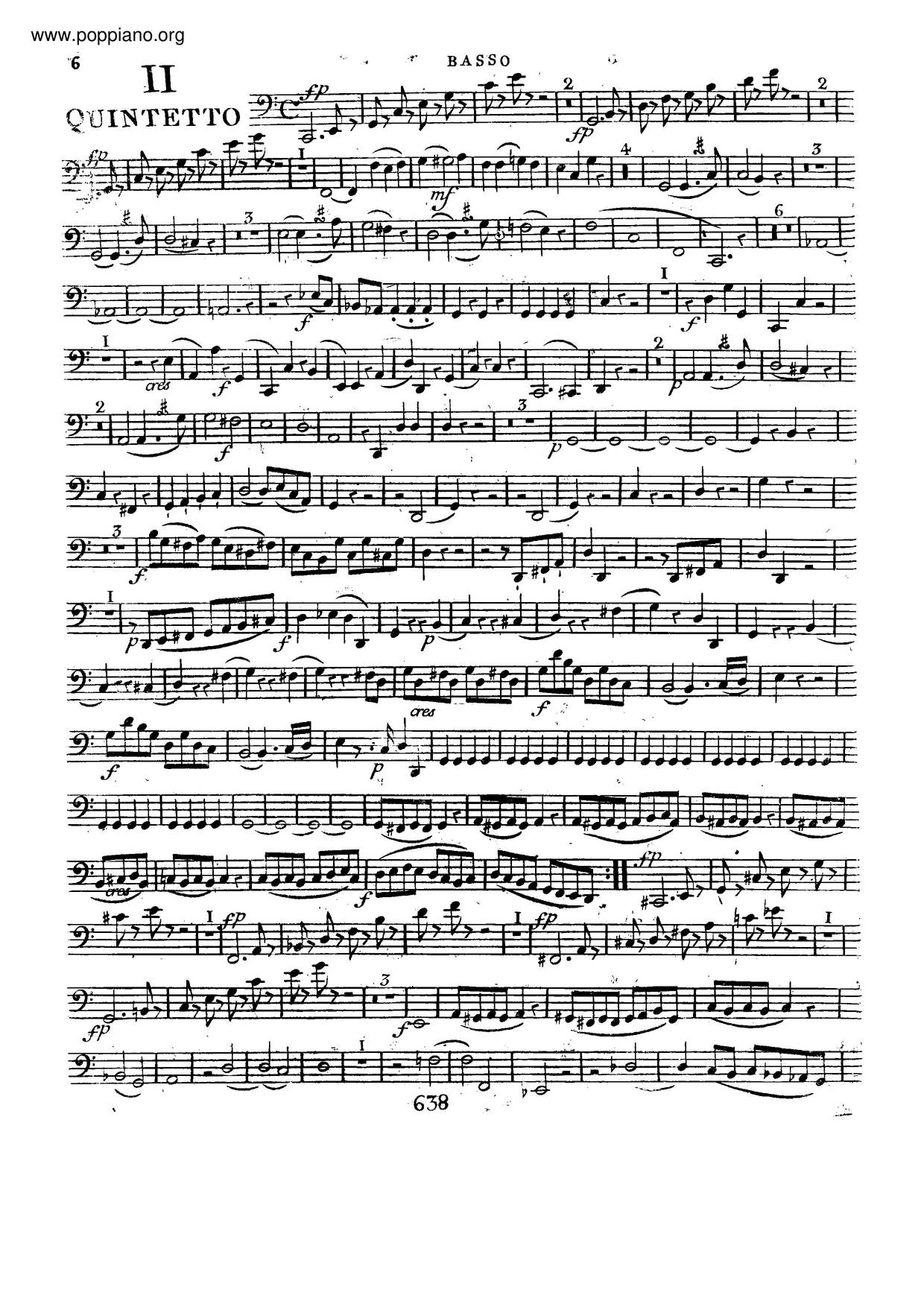String Quintet No. 3 In C Major, K. 515琴譜