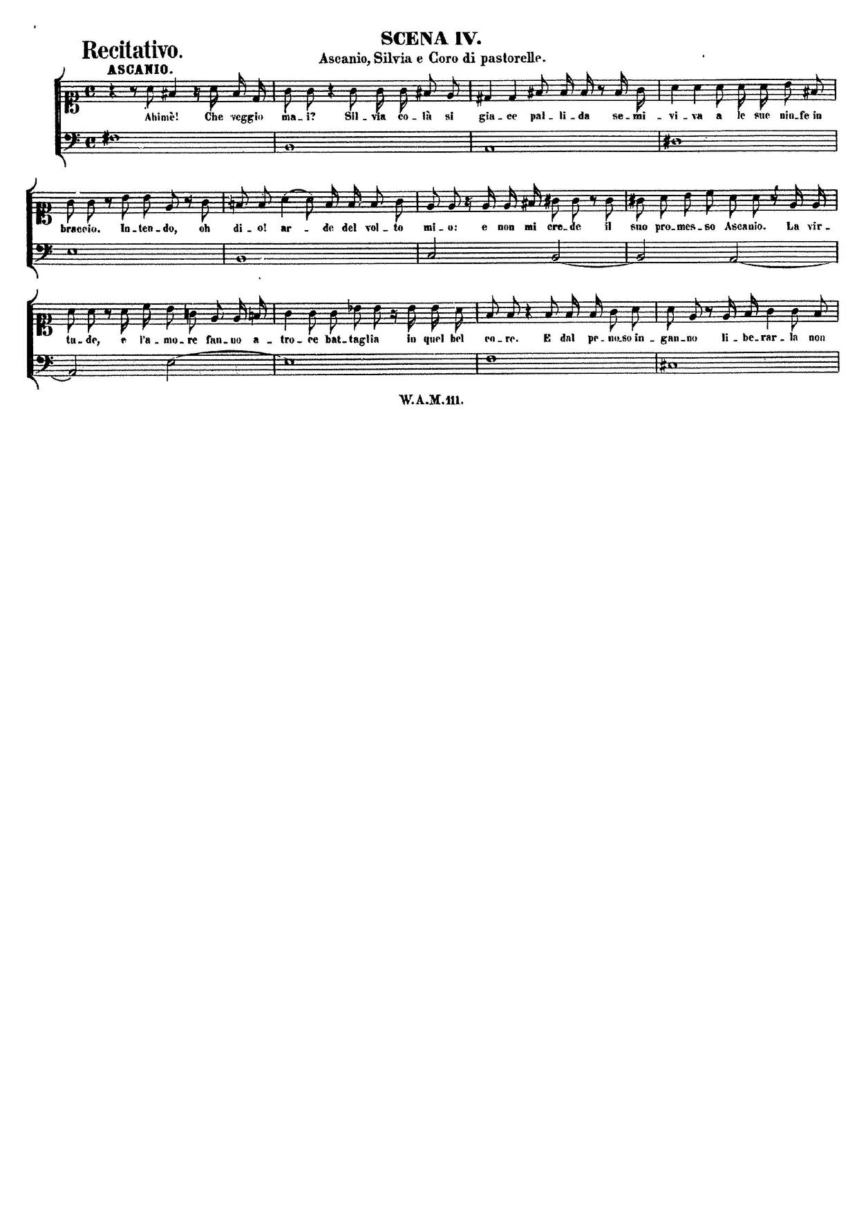 Ascanio In Alba, K. 111琴譜