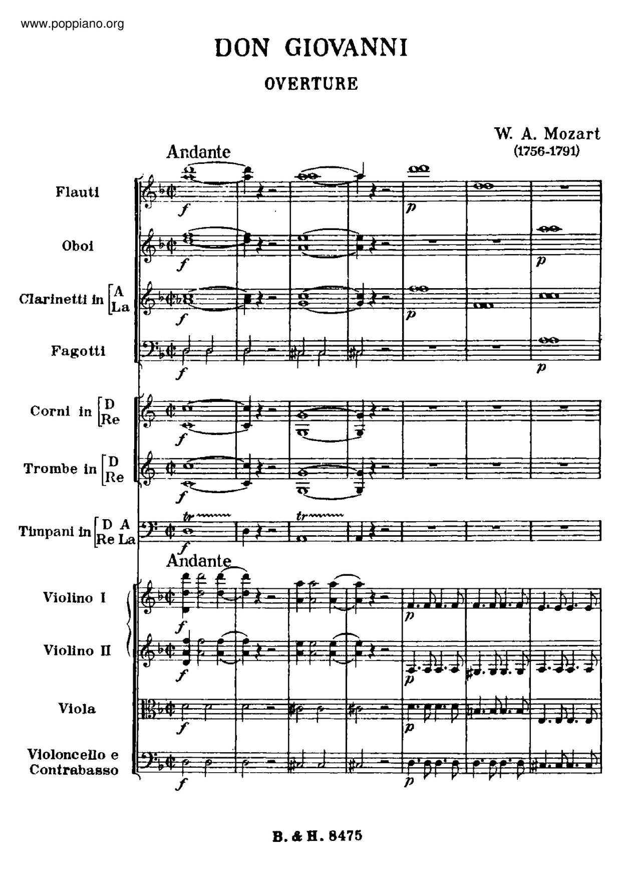 Don Giovanni, K. 527琴譜