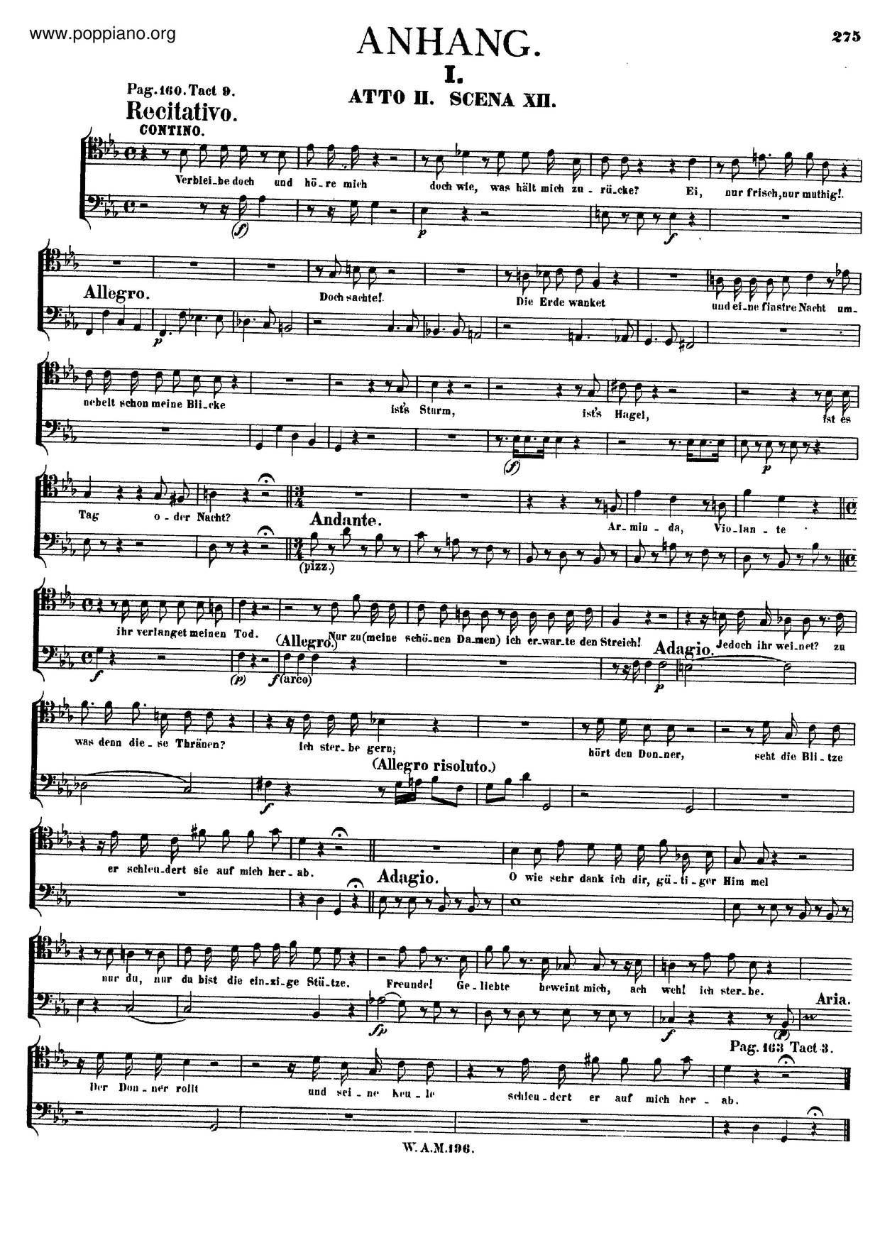 La Finta Giardiniera, K. 196 Score