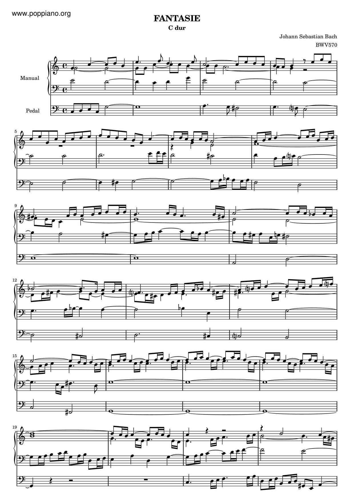 Fantasia In C Major, BWV 570琴譜