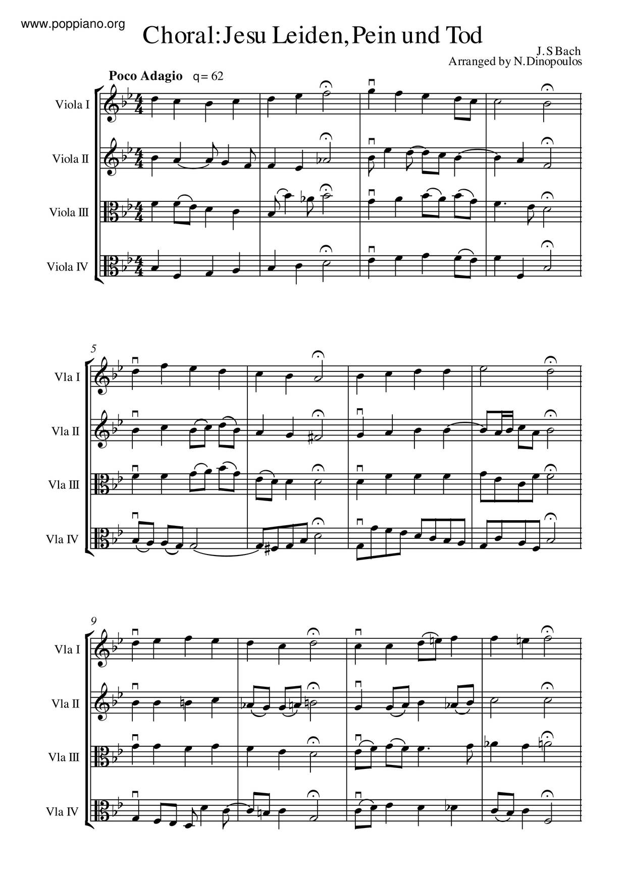 Jesu Leiden, Pein Und Tod, BWV Anh. 57ピアノ譜
