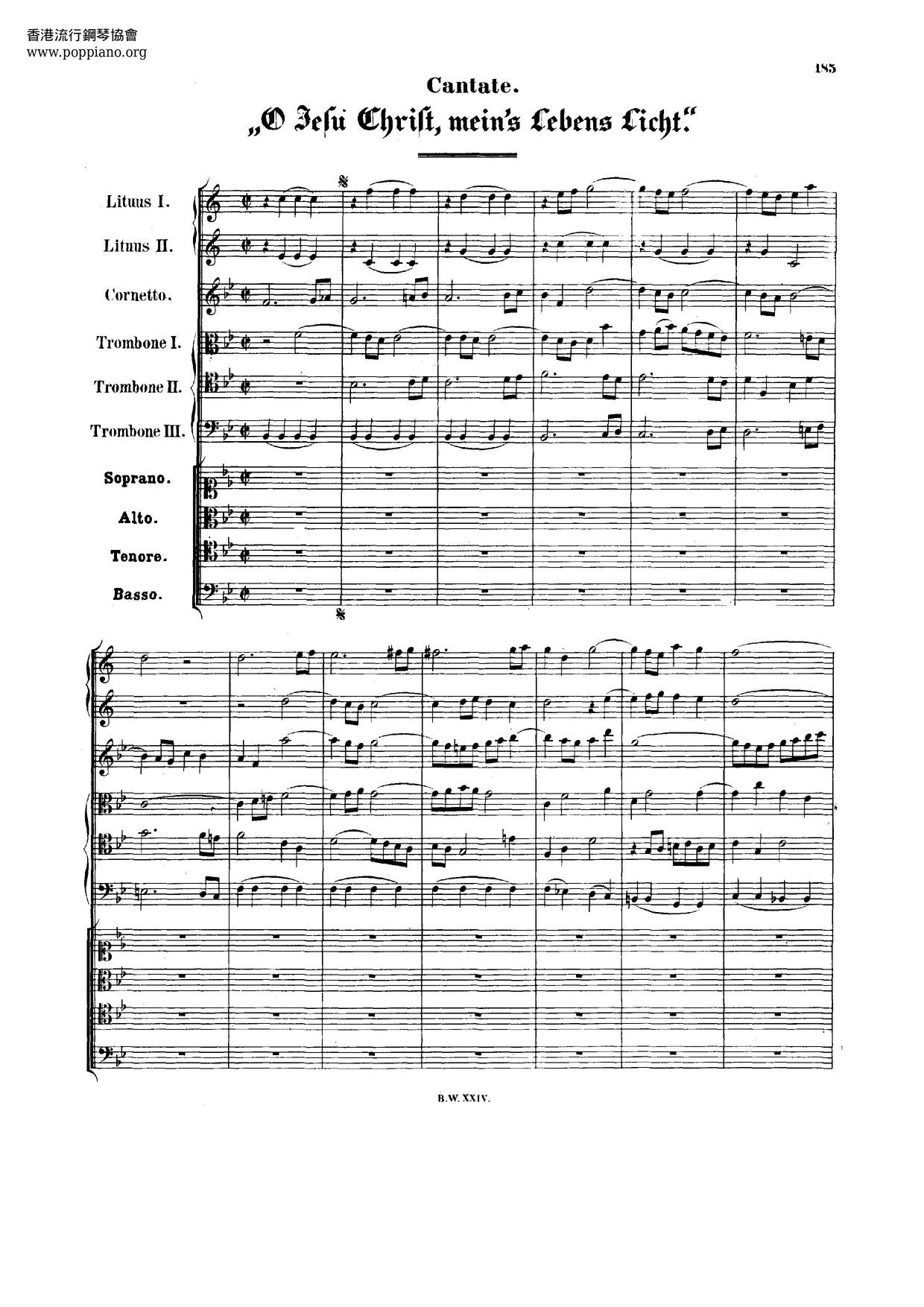 O Jesu Christ, Mein's Lebens Licht, BWV 118 Score