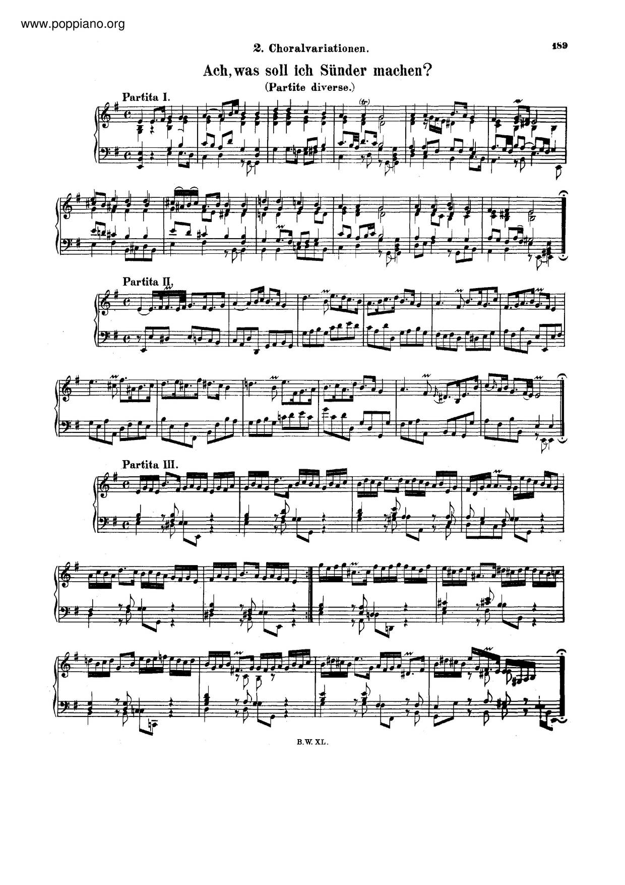 Ach, Was Soll Ich Sünder Machen, BWV 770 Score