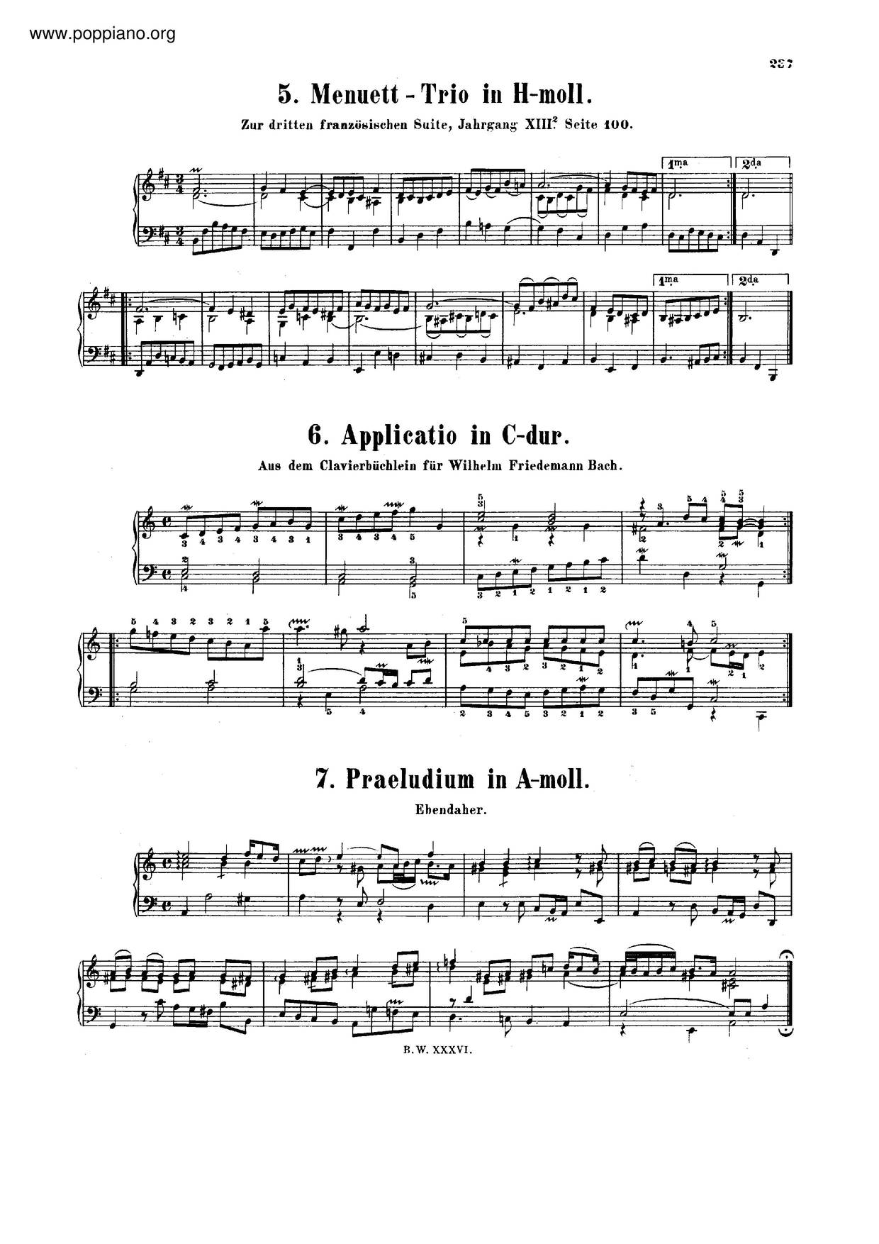 Applicatio In C Major, BWV 994ピアノ譜