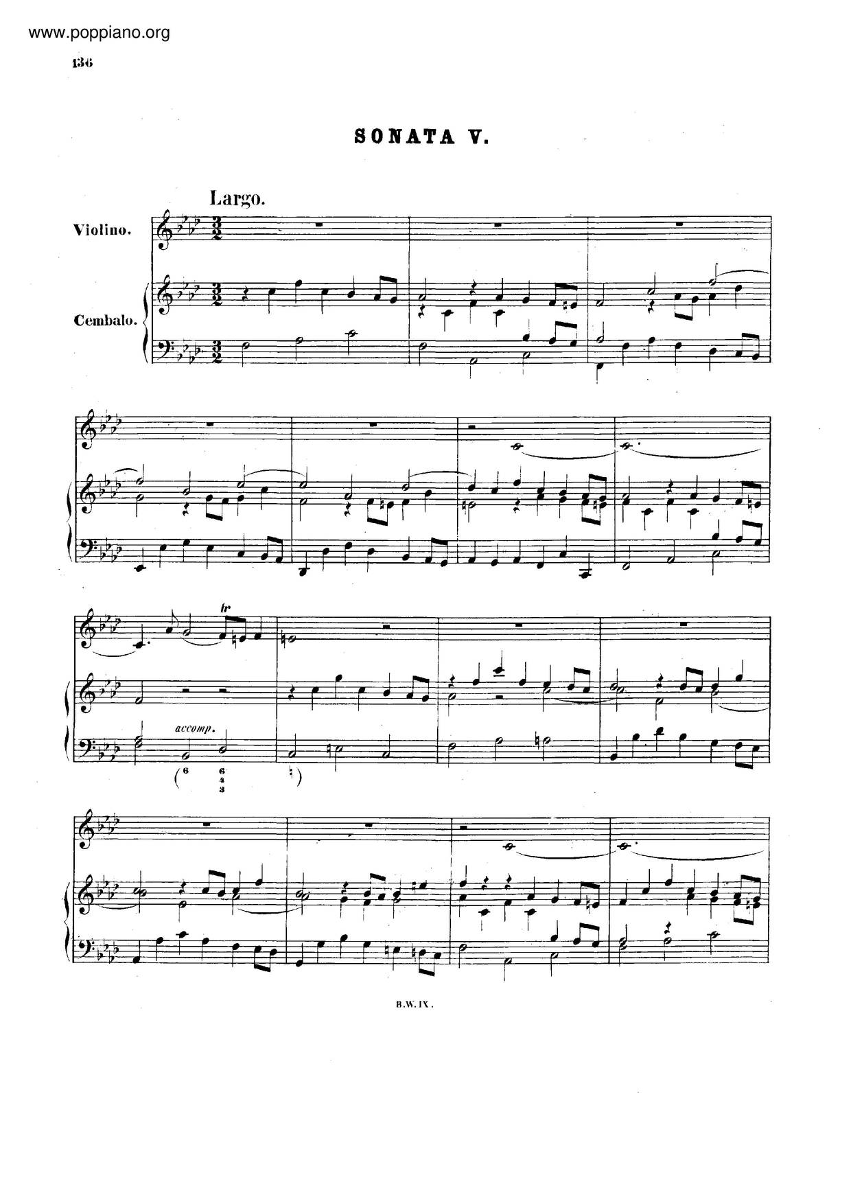 Violin Sonata In F Minor, BWV 1018琴谱