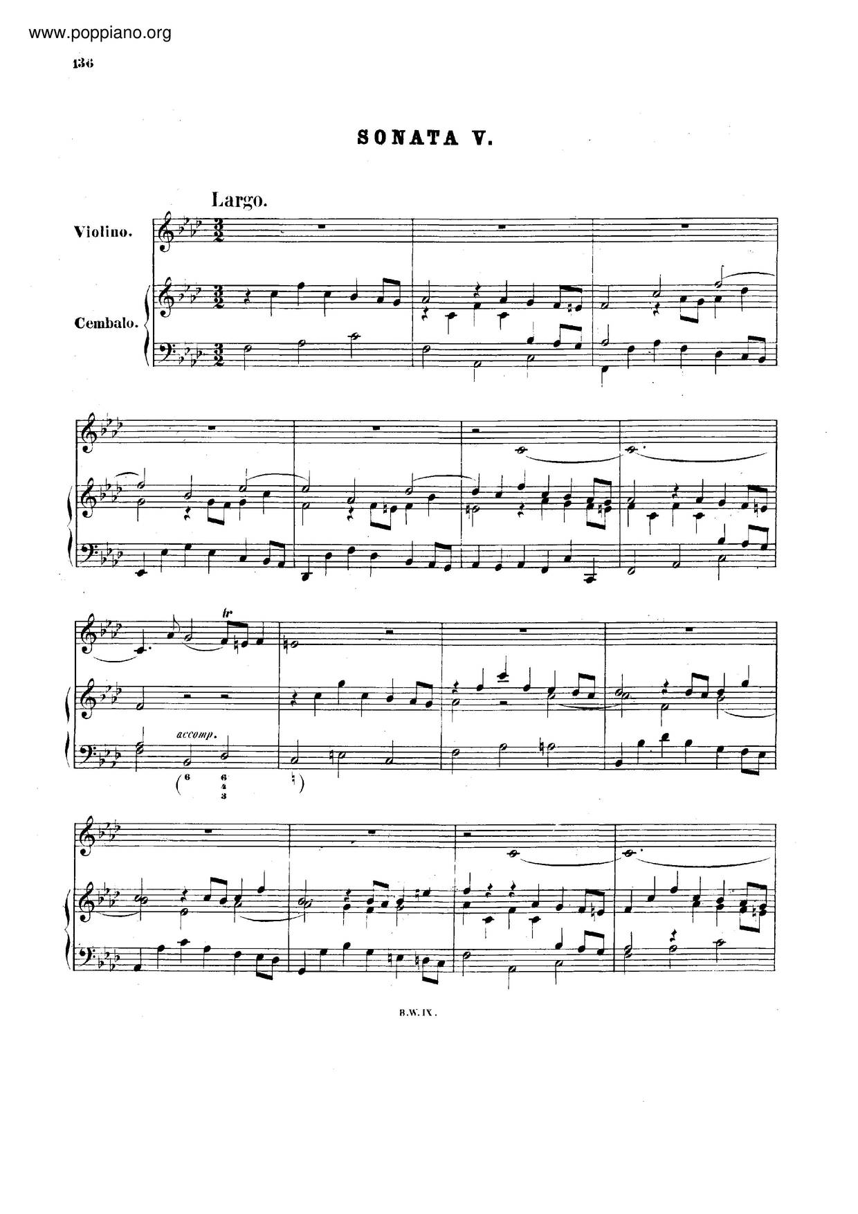 Violin Sonata In F Minor, BWV 1018 Score