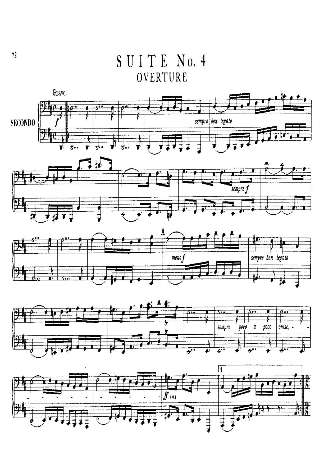 Orchestral Suite No. 4 In D Major, BWV 1069琴谱