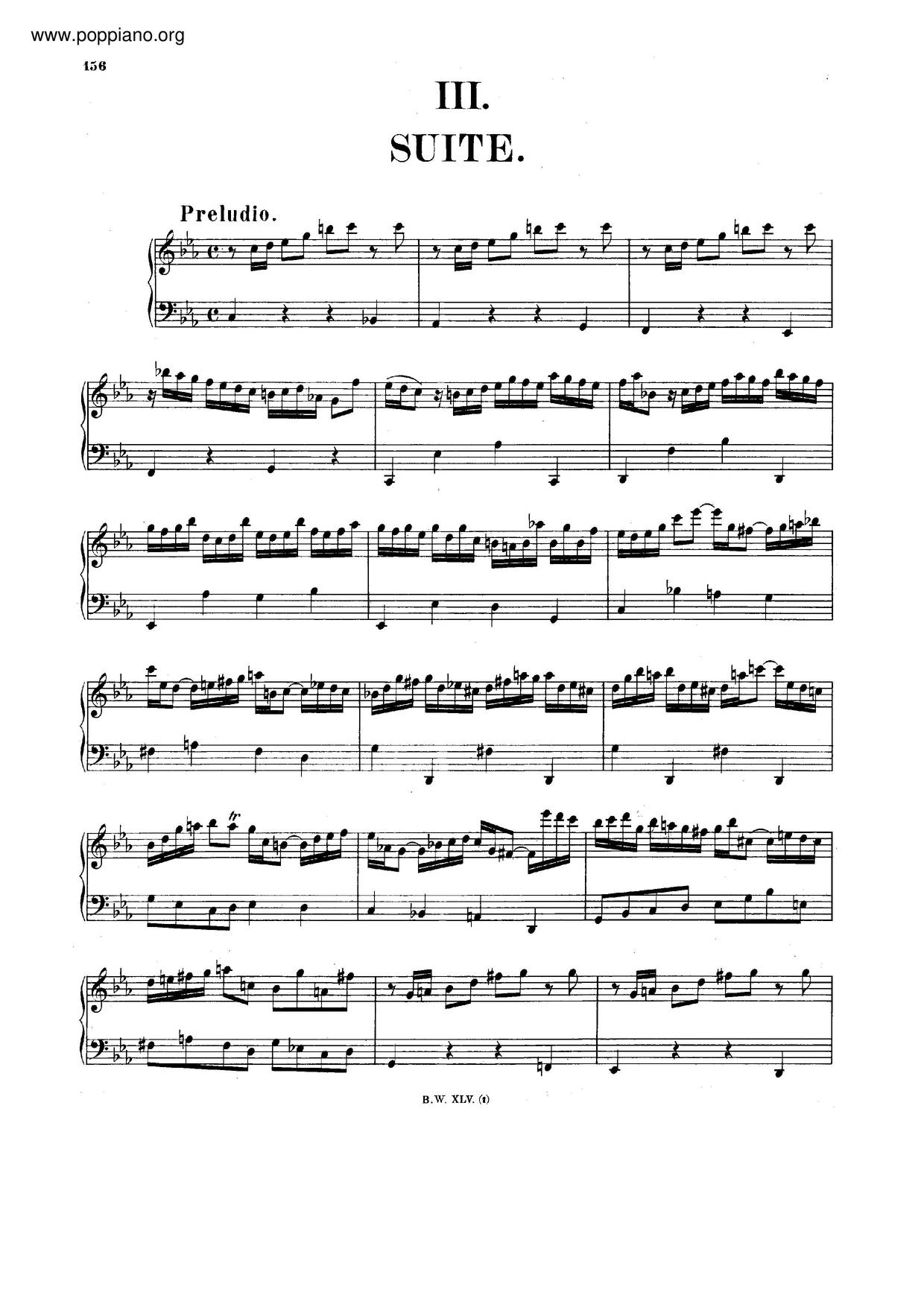 Suite In C Minor, BWV 997琴譜