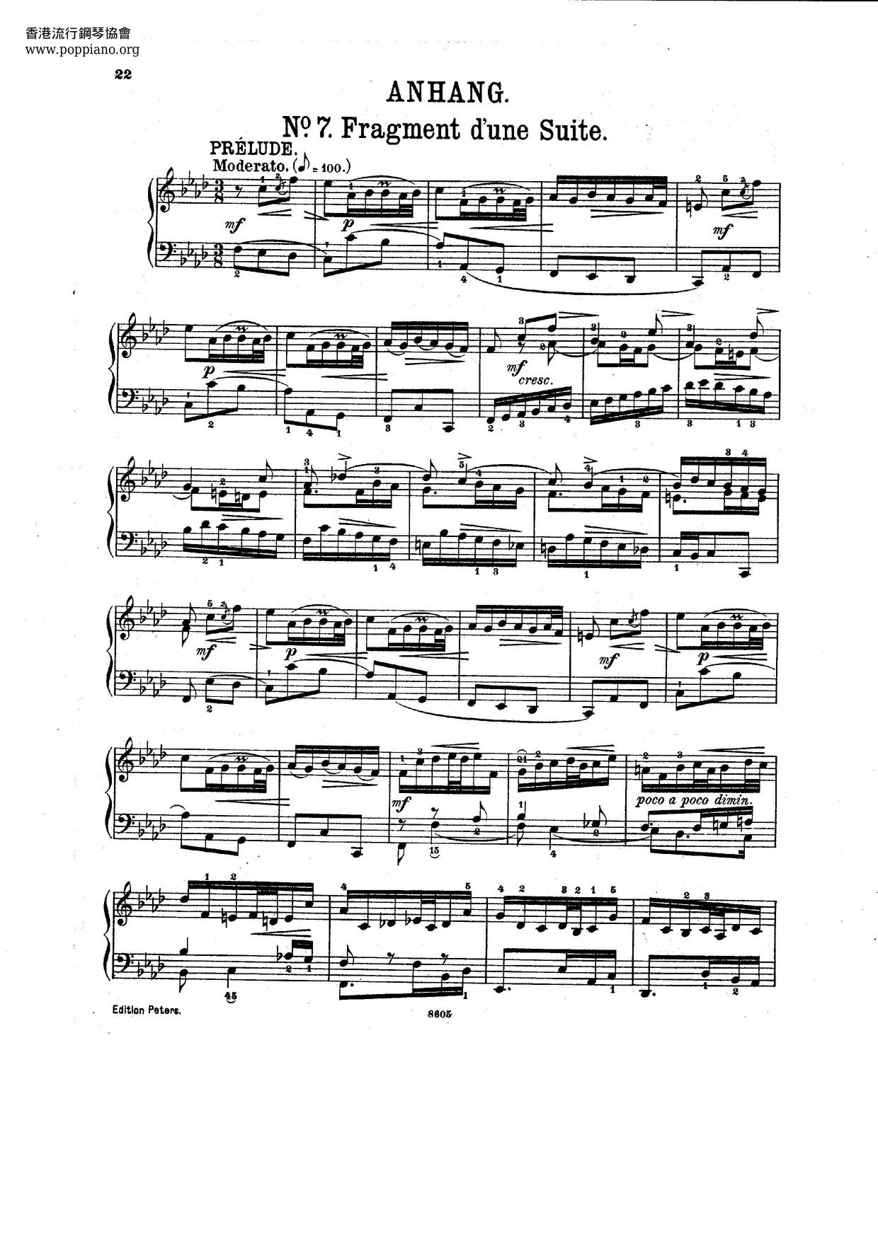 Suite In F Minor, BWV 823琴譜