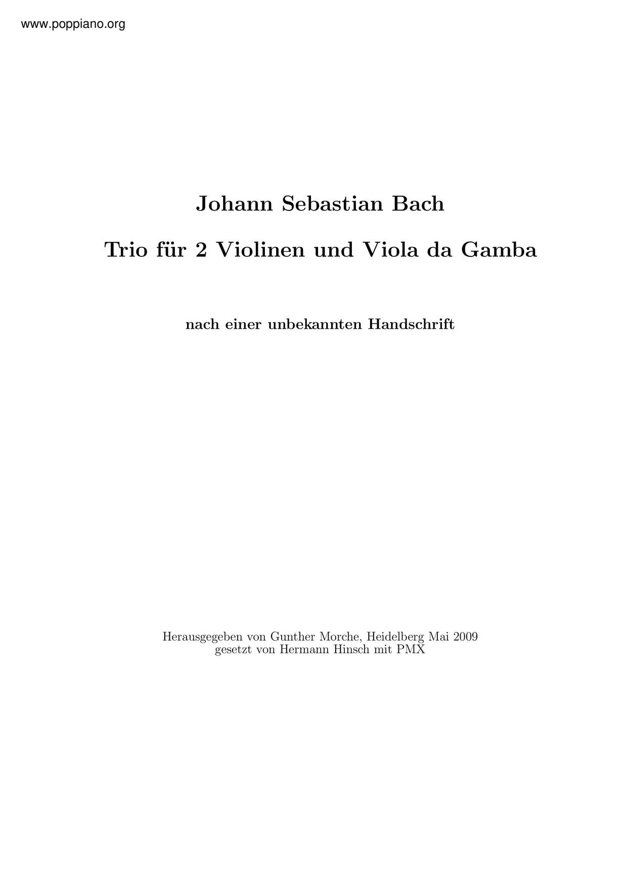 Trio Sonata In C Minor琴谱