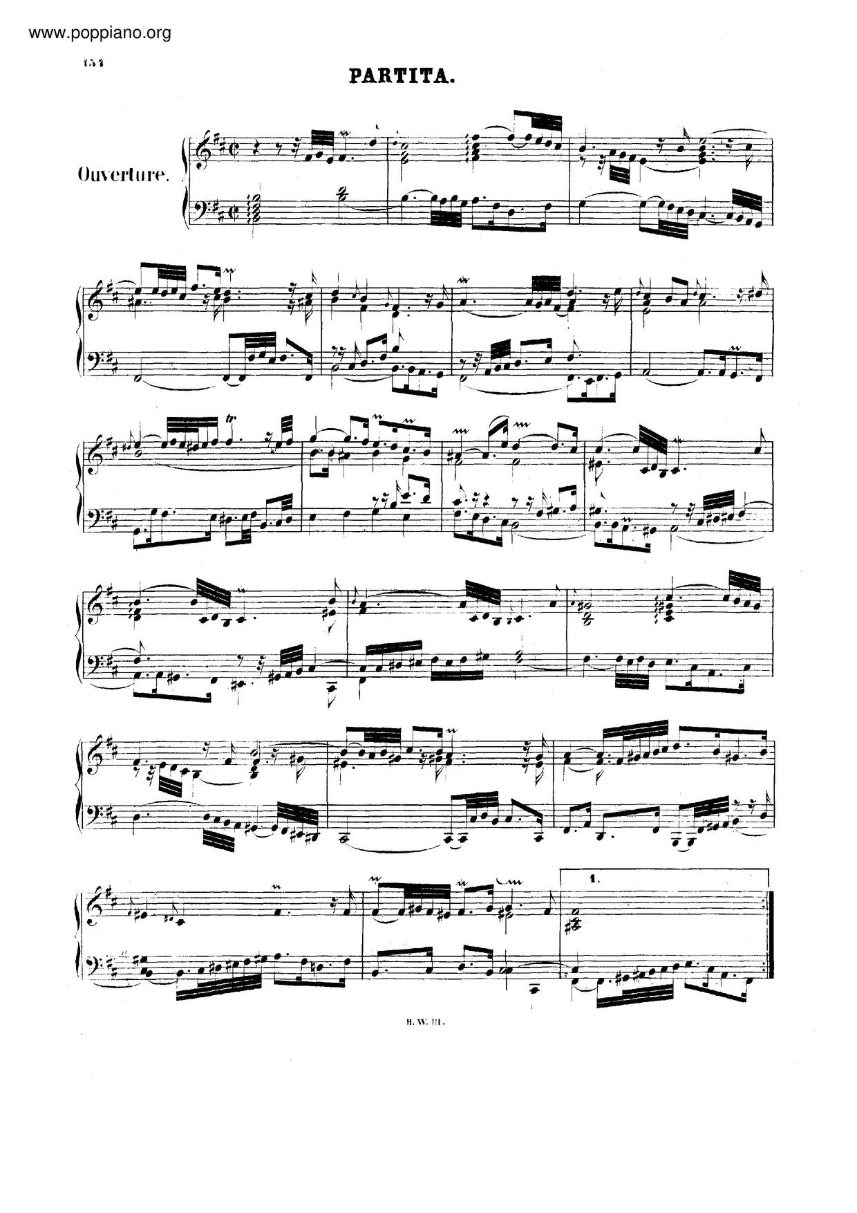 Ouverture Nach Französischer Art, BWV 831 Score