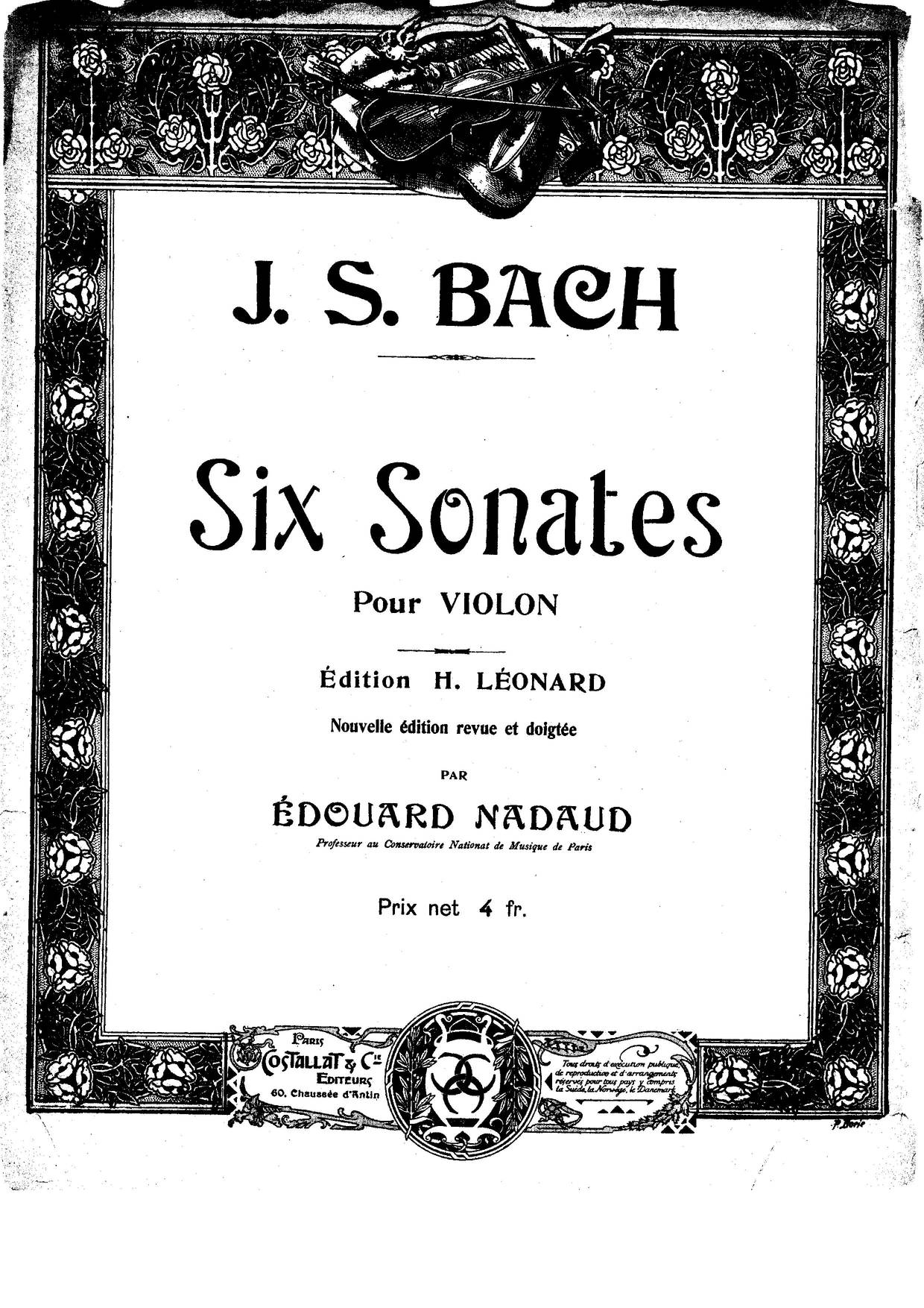 6 Violin Sonatas And Partitas, BWV 1001-1006 Score