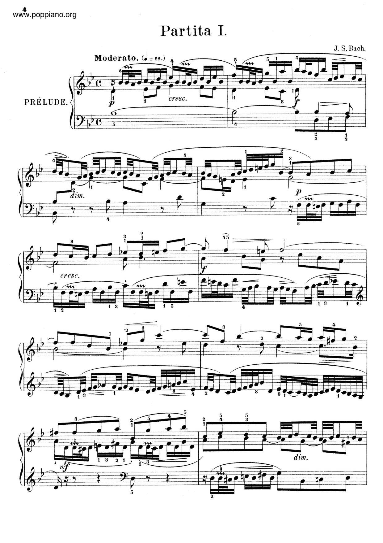 Partita No. 1, BWV 825琴谱