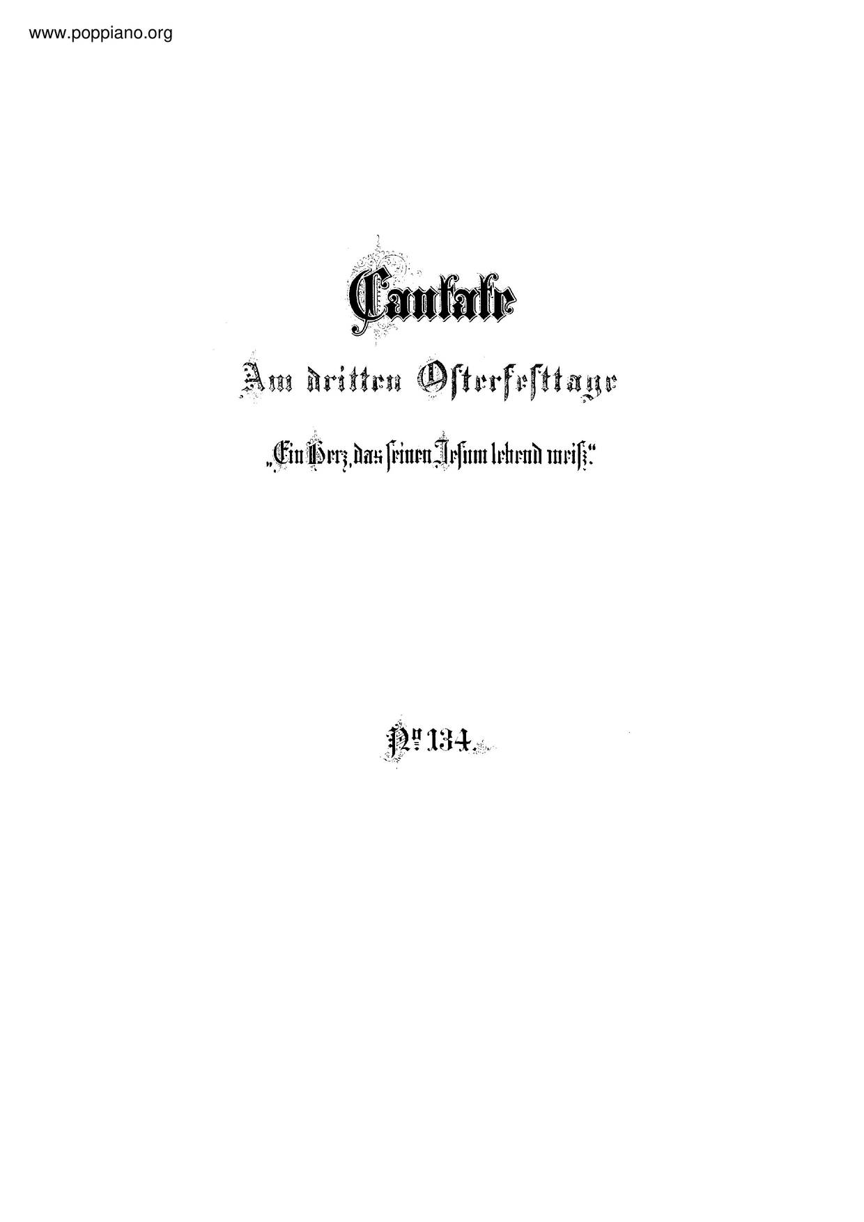 A Heart That Knows Its Jesus Is Living, BWV 134 Score