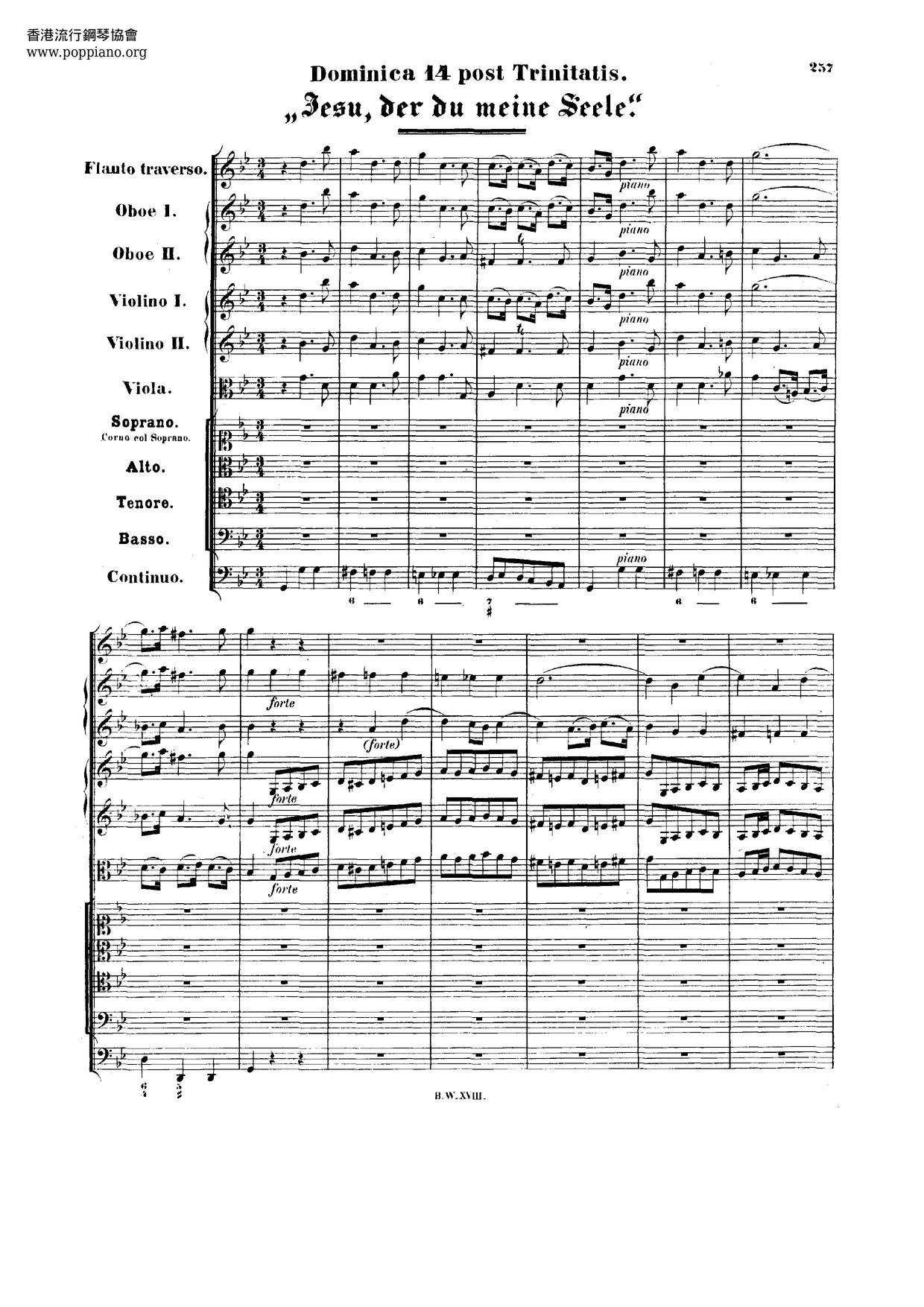 Cantata ''Jesu, Der Du Meine Seele'', BWV 78ピアノ譜