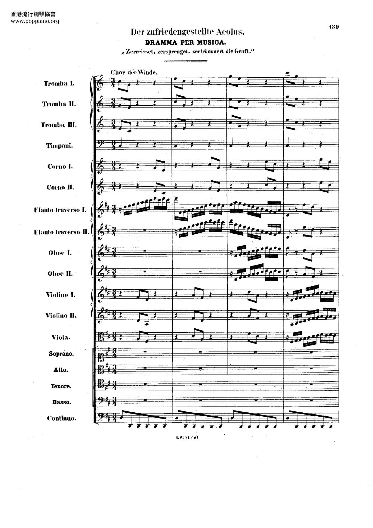 Cantata ''Zerreißet, Zersprenget, Zertrümmert Die Gruft'', BWV 205琴譜