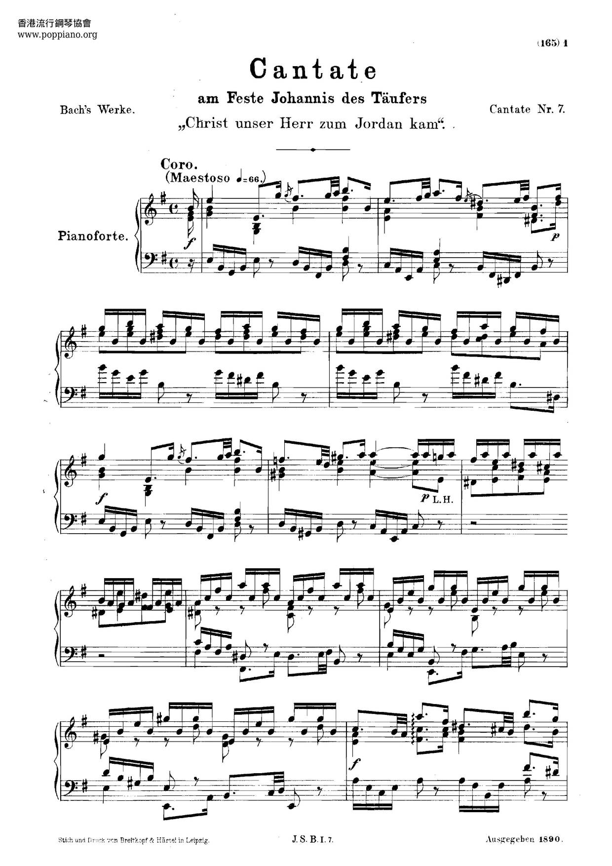 Christ Unser Herr Zum Jordan Kam, BWV 7 Score