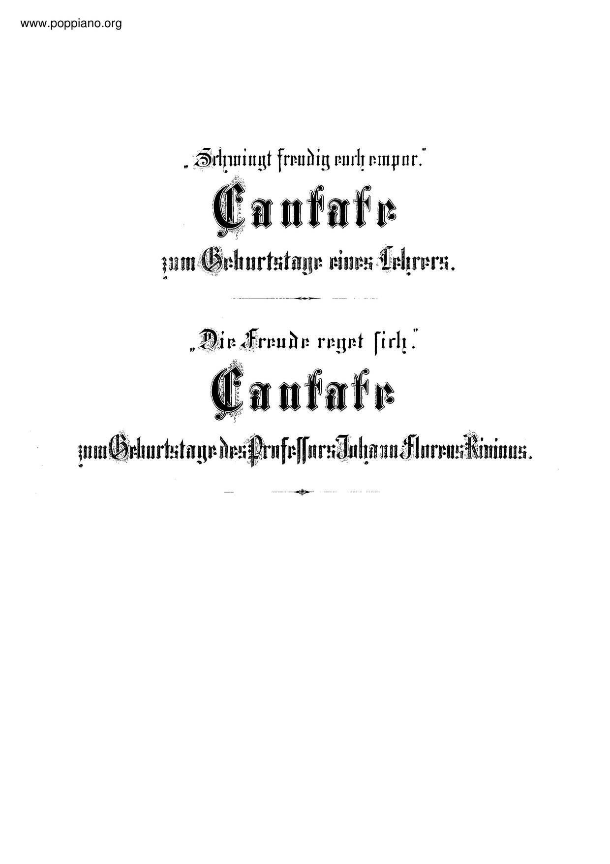 Die Freude Reget Sich, BWV 36B琴谱