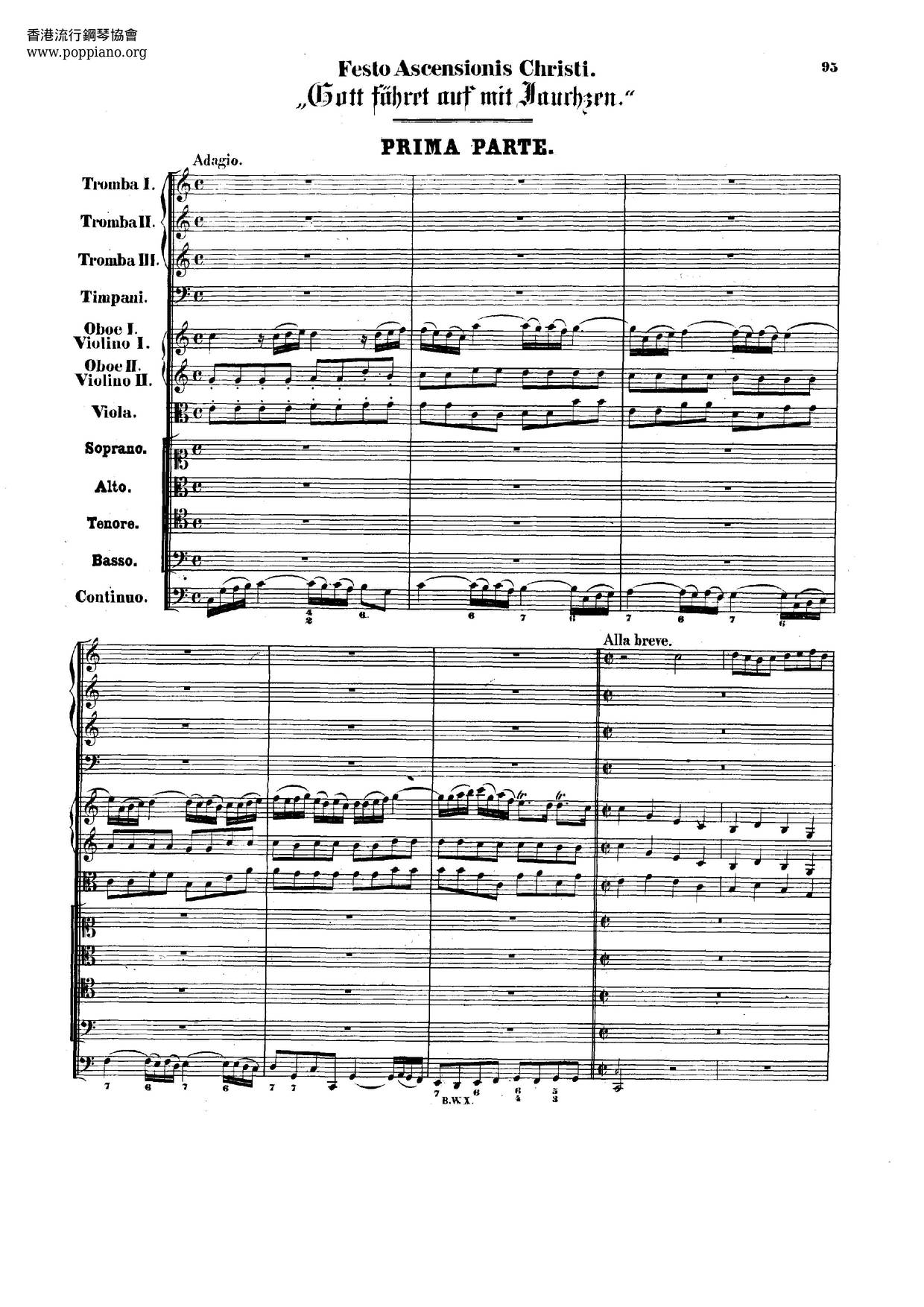 Gott Fähret Auf Mit Jauchzen, BWV 43琴譜