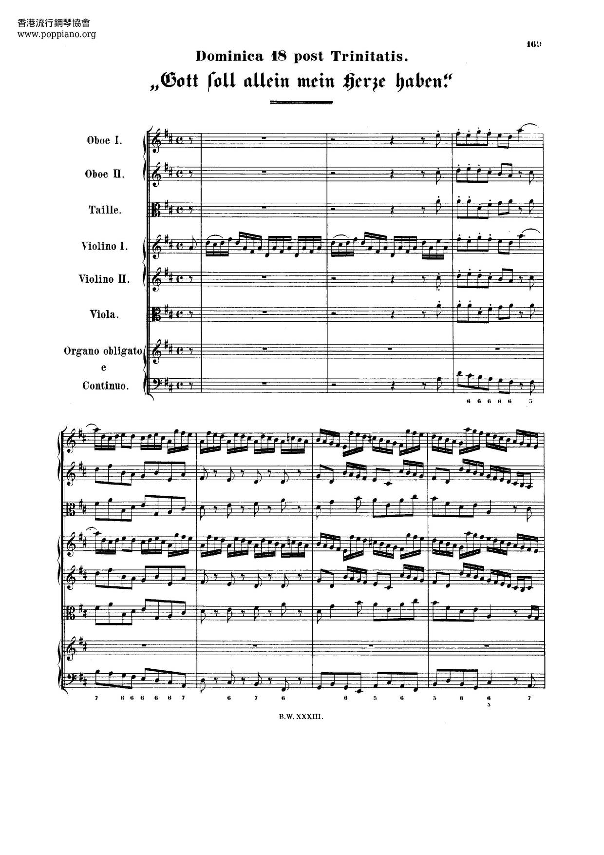 Gott Soll Allein Mein Herze Haben, BWV 169 Score