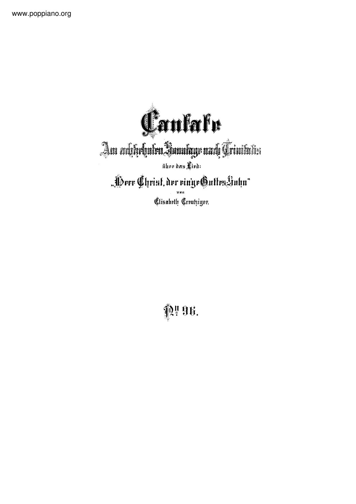 Herr Christ, Der Einge Gottessohn, BWV 96 Score
