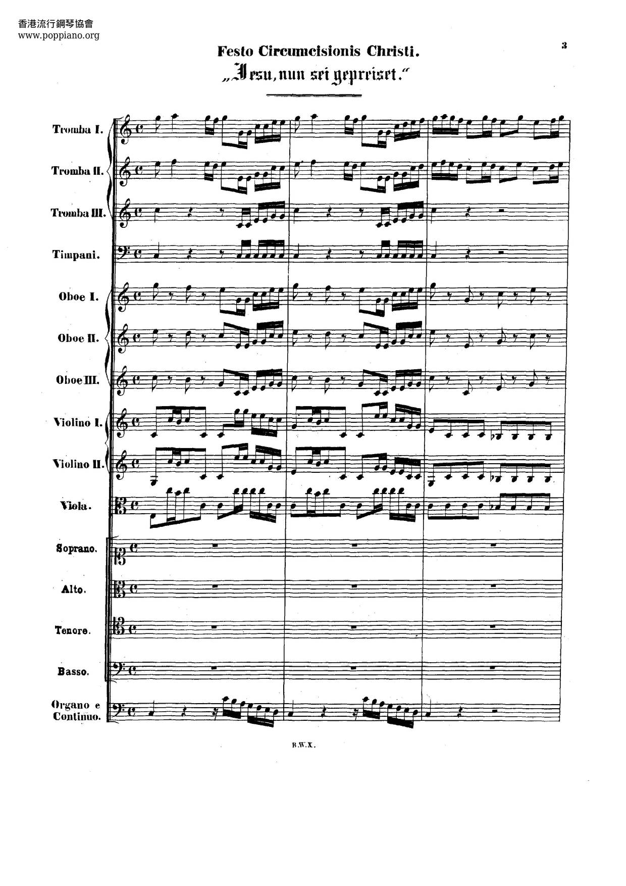 Jesu, Nun Sei Gepreiset, BWV 41琴譜