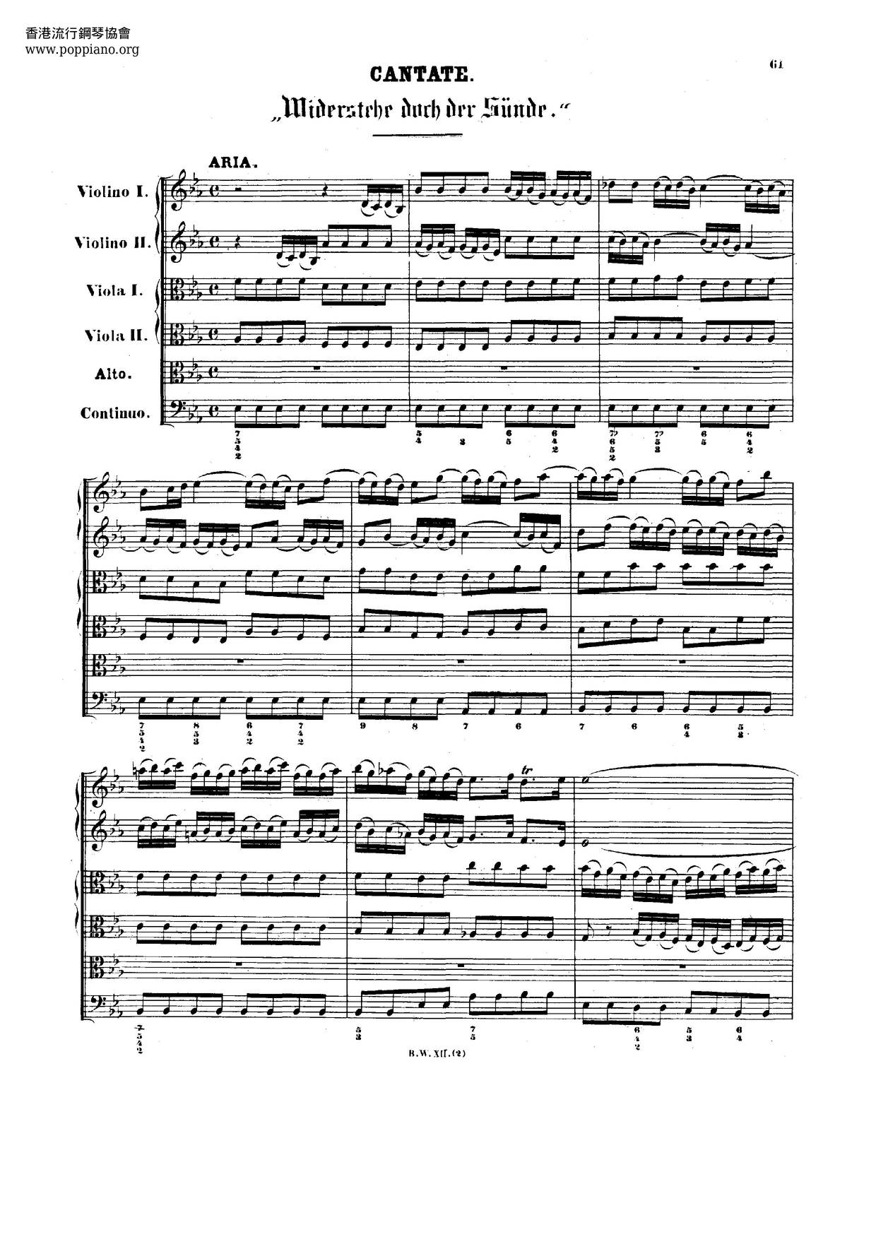 Just Resist Sin, BWV 54 Score