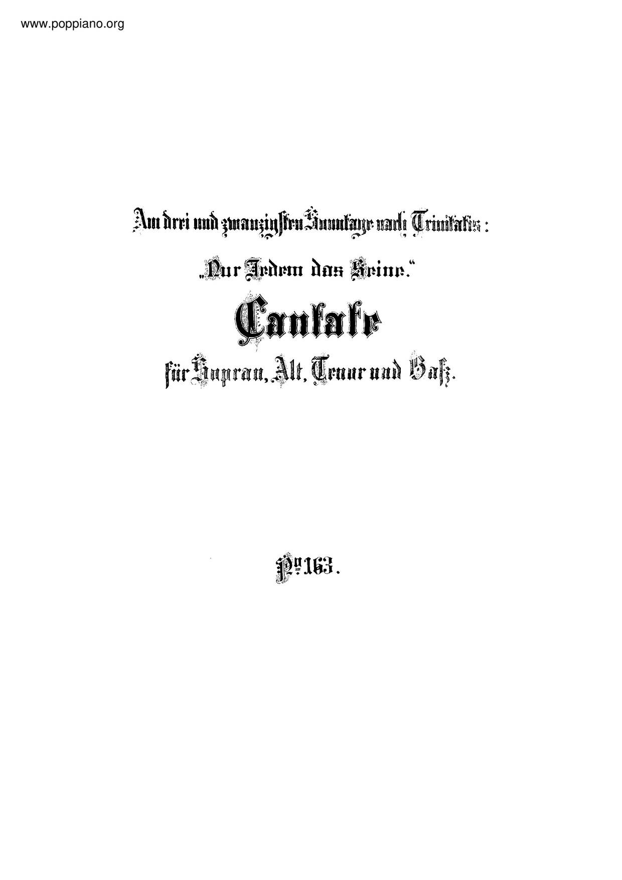 Nur Jedem Das Seine, BWV 163琴谱