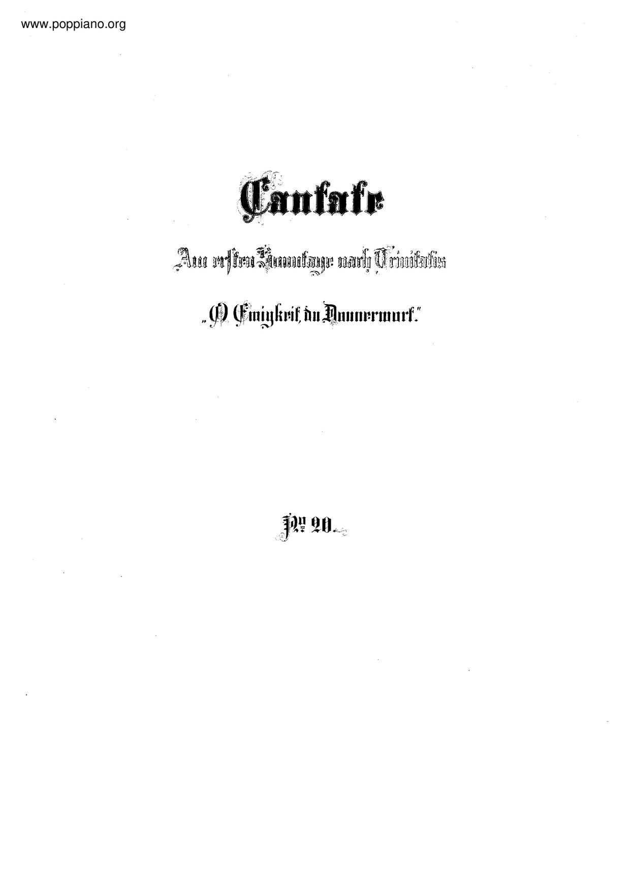 O Ewigkeit, Du Donnerwort, BWV 20琴谱