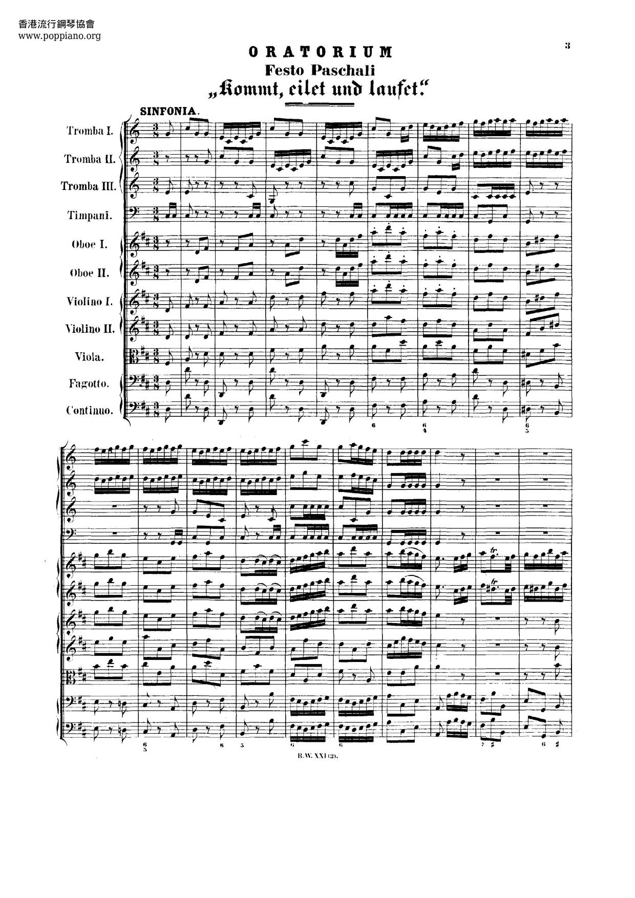 Oster-Oratorium, BWV 249ピアノ譜