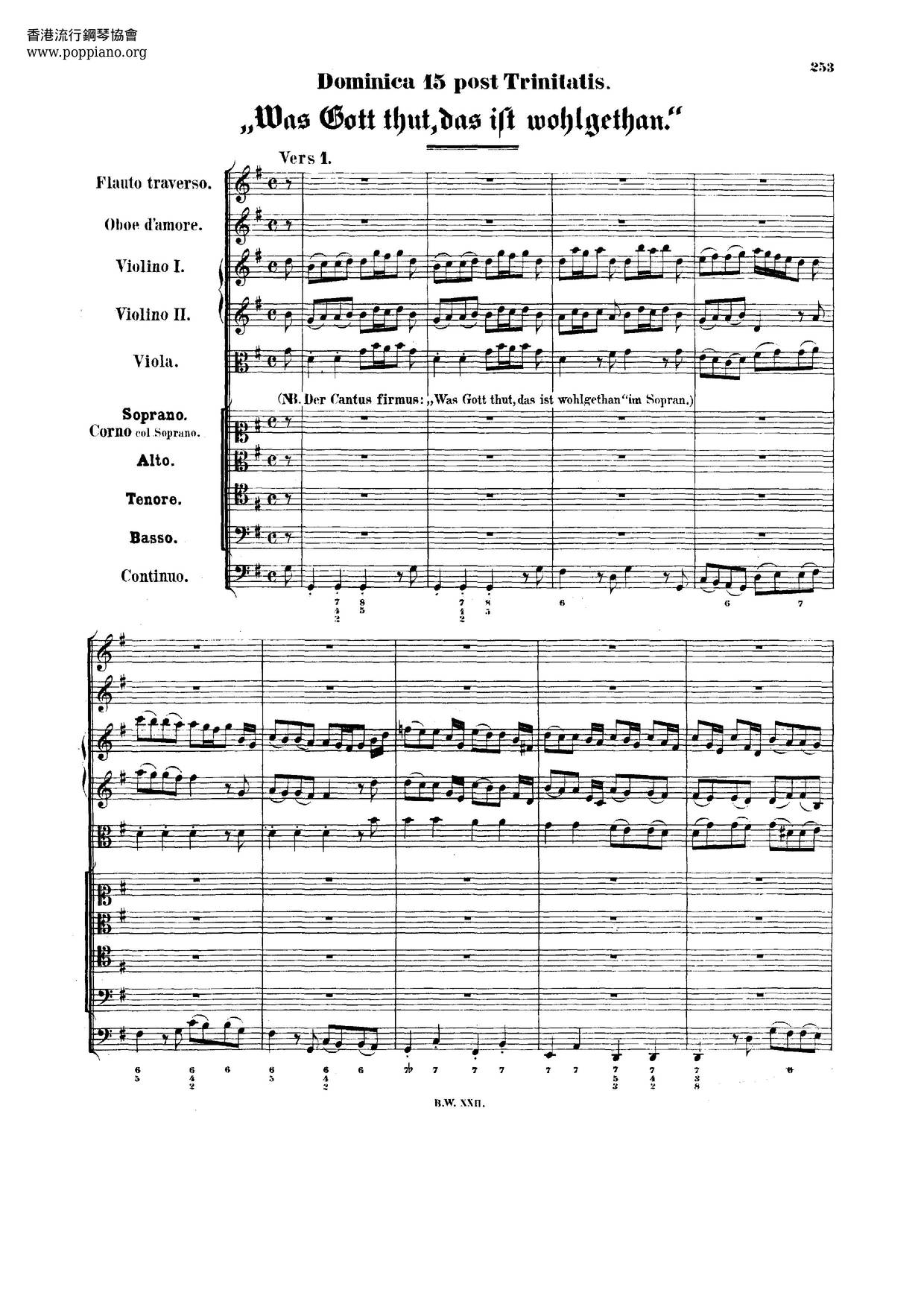 Was Gott Tut, Das Ist Wohlgetan, BWV 99 Score