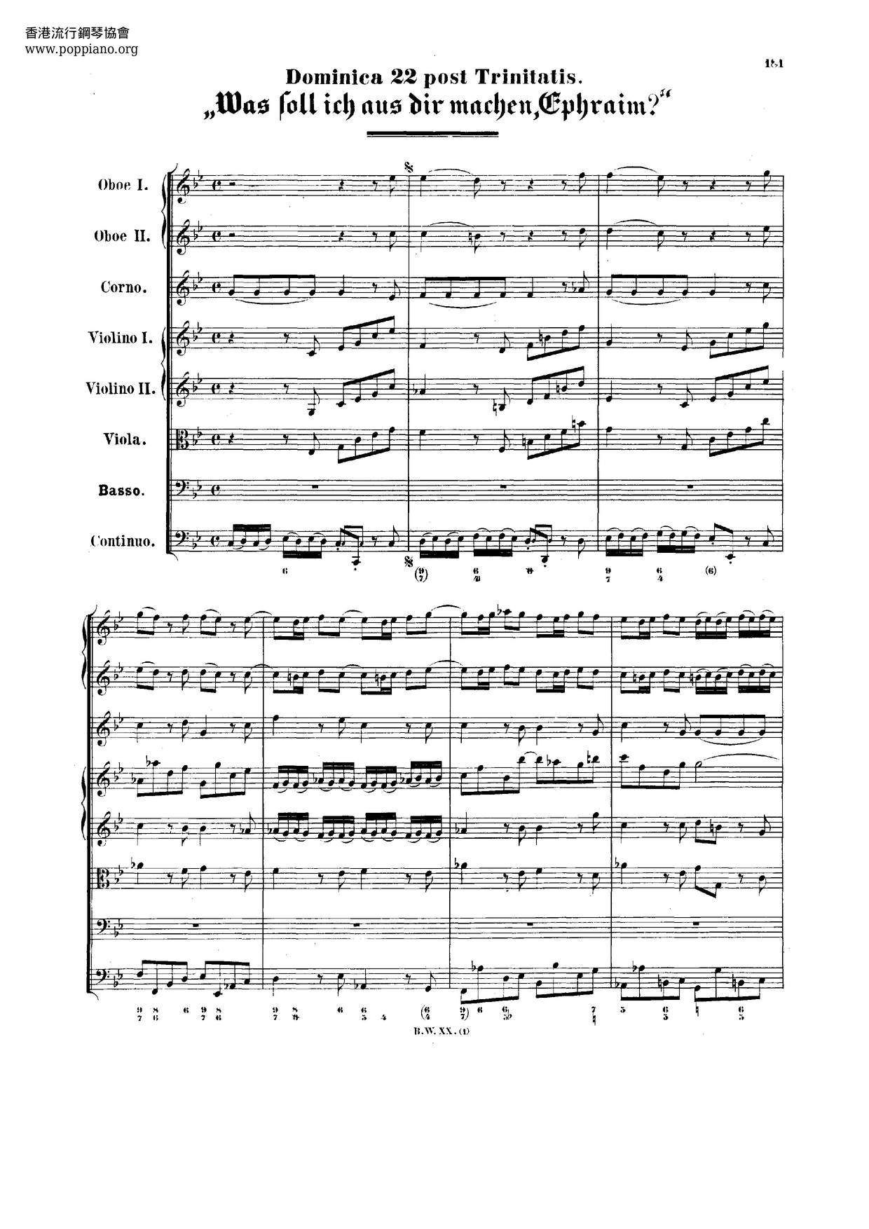 What Shall I Make Of You, Ephraim, BWV 89 Score