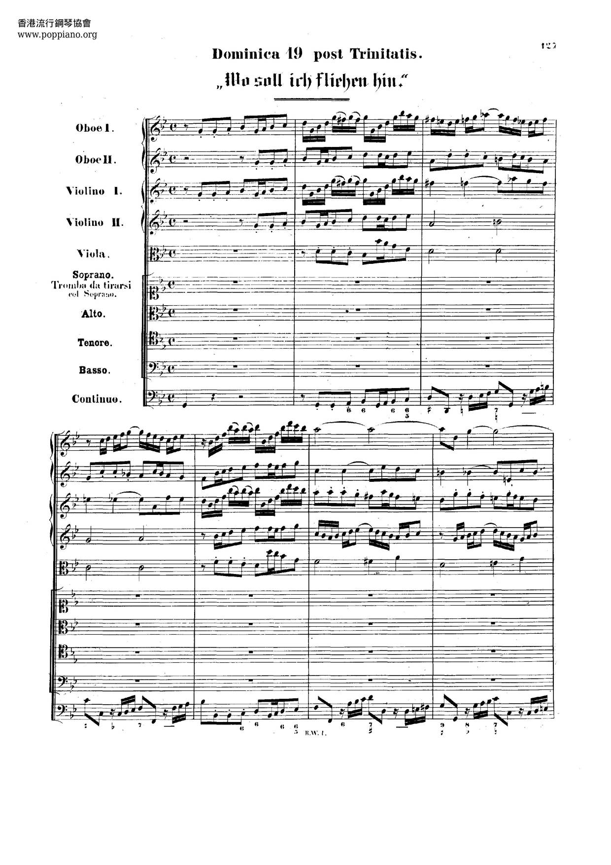 Wo Soll Ich Fliehen Hin, BWV 5 Score