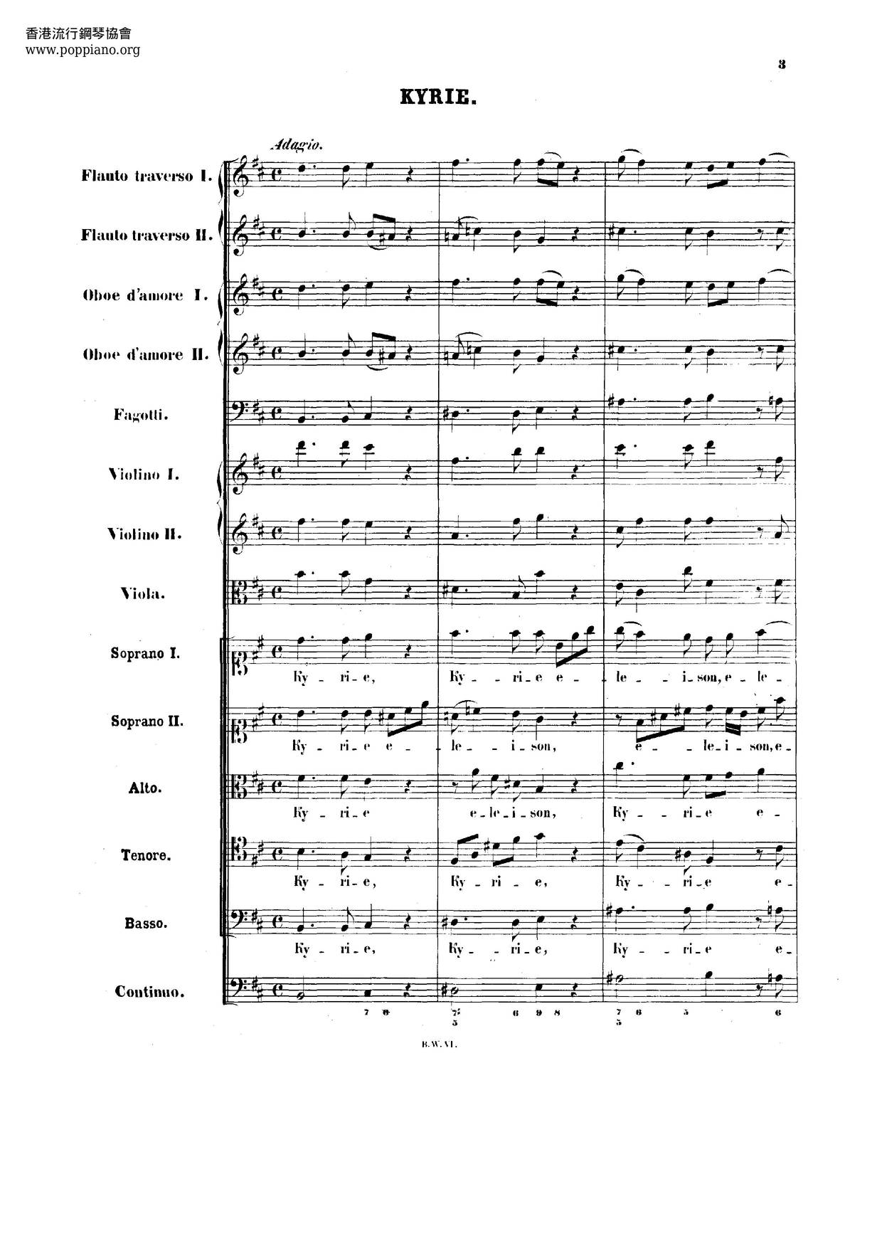 Mass In B Minor, BWV 232 Score