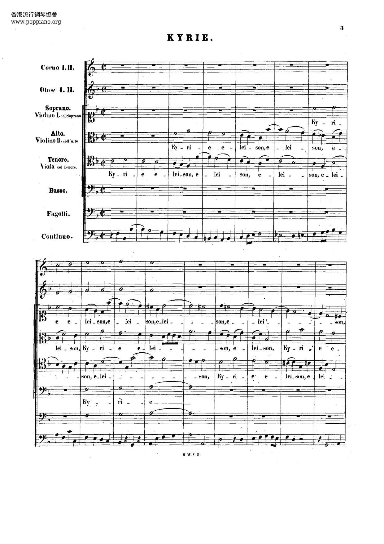 Mass In F Major, BWV 233琴譜