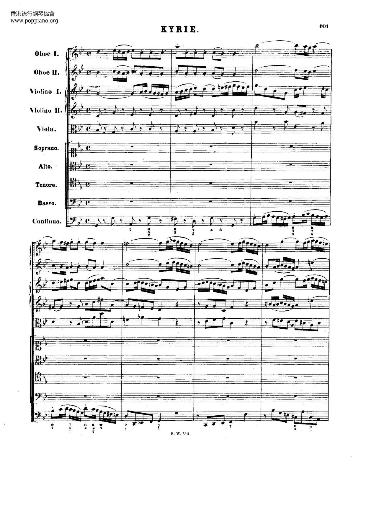 Mass In G Minor, BWV 235 Score