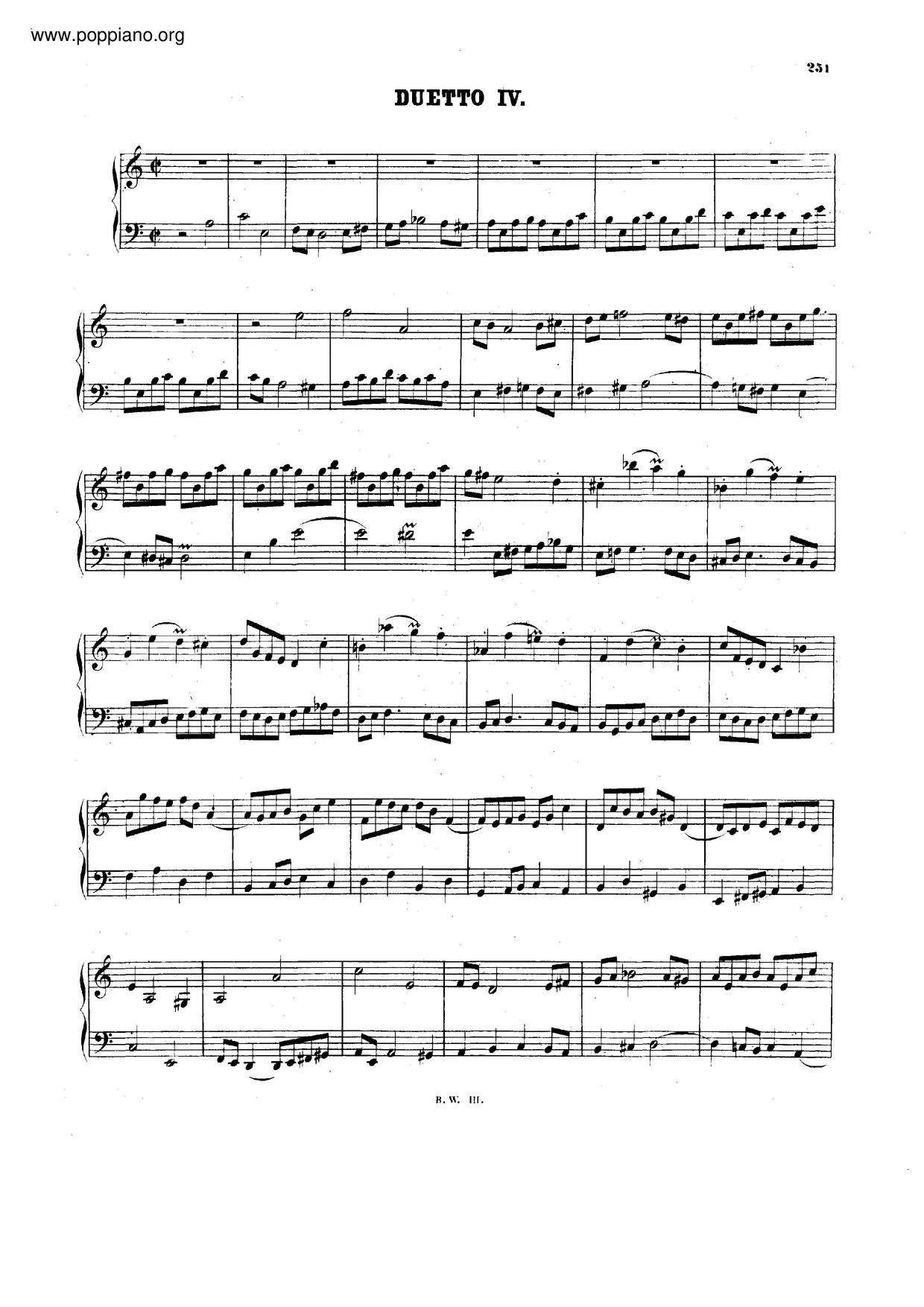 4 Duettos, BWV 802-805琴譜