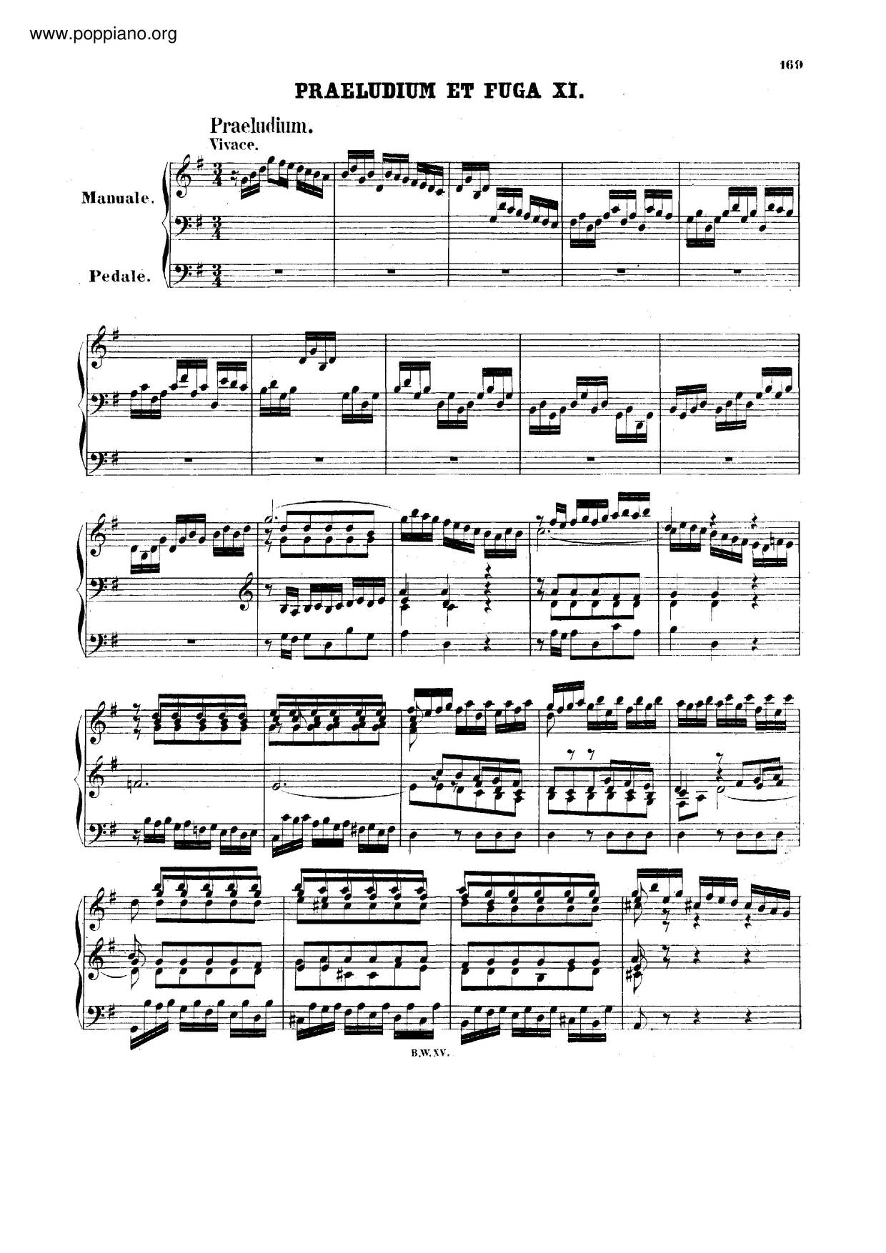 Prelude & Fugue In G Major, BWV 541琴譜