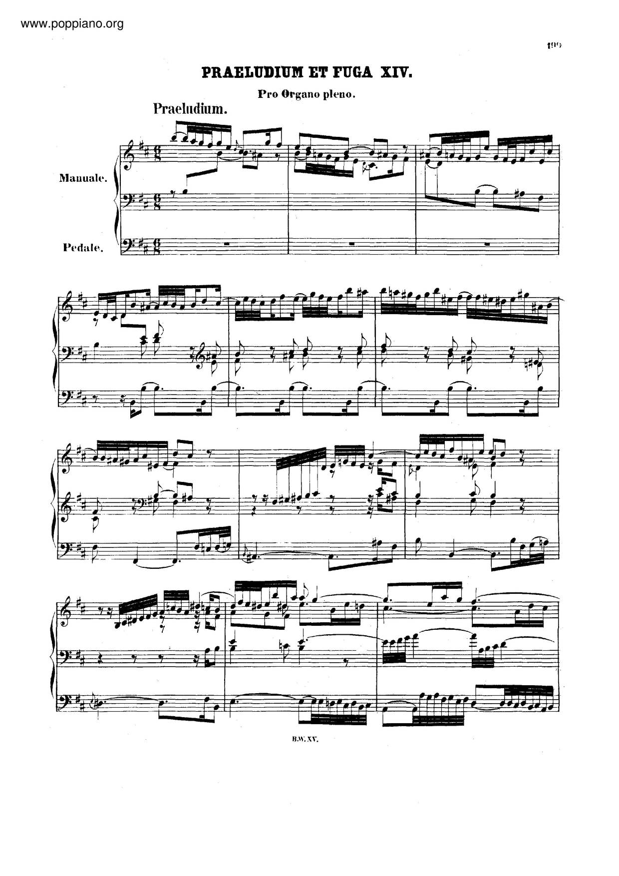 Prelude And Fugue In B Minor, BWV 544琴谱