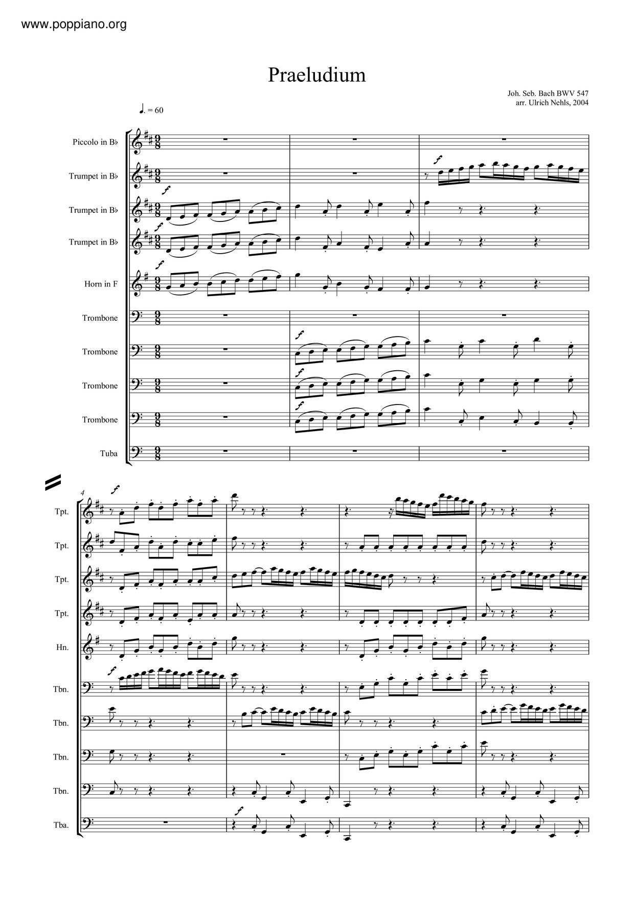 Prelude And Fugue In C Major, BWV 547 Score