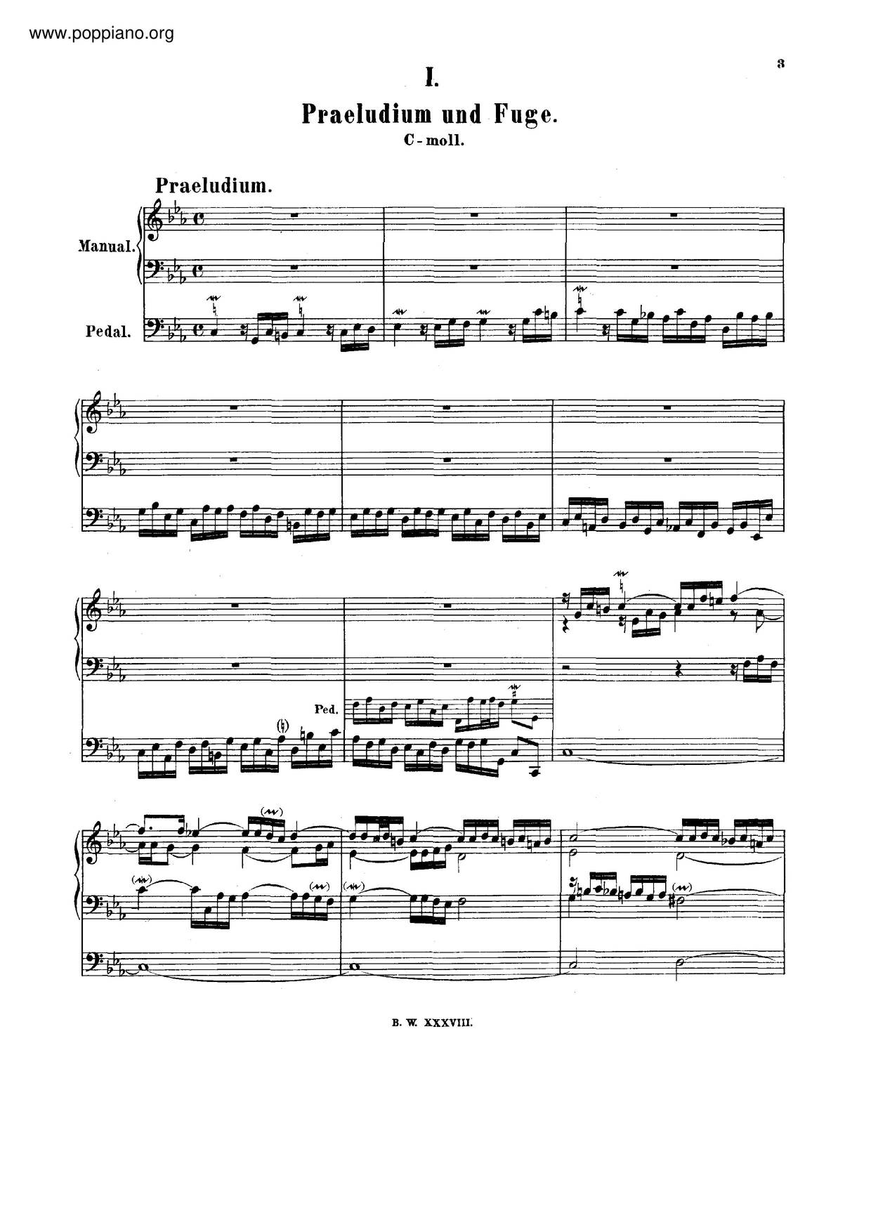 Prelude And Fugue In C Minor, BWV 549ピアノ譜
