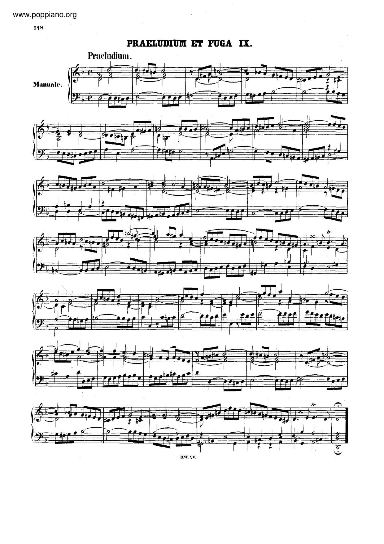 Prelude And Fugue In D Minor, BWV 539ピアノ譜