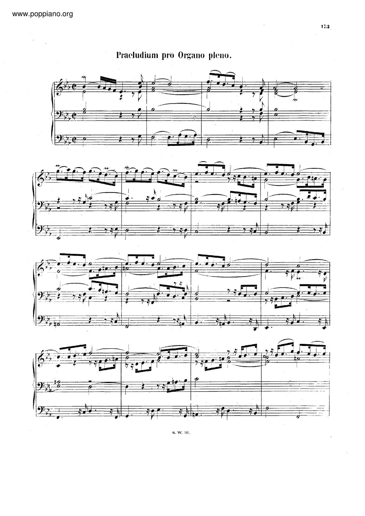 Prelude And Fugue In E-Flat Major, BWV 552 Score