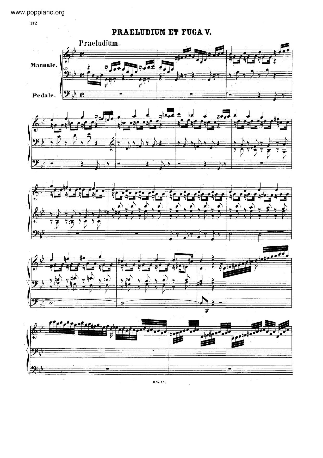 Prelude And Fugue In G Minor, BWV 535琴譜