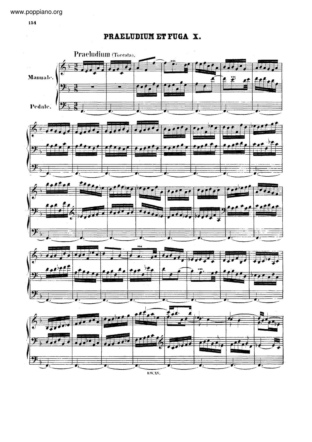 Toccata And Fugue In F Major, BWV 540 Score
